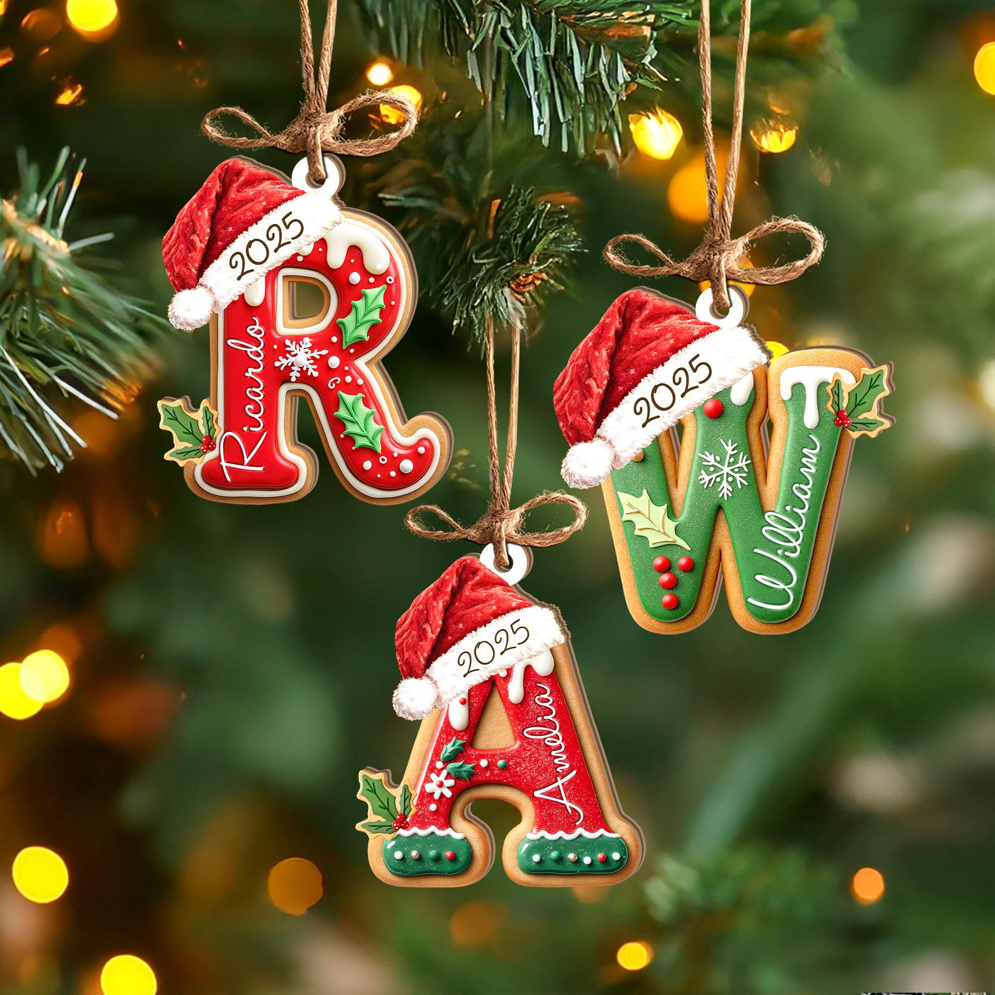 Personalized Gingerbread Letter Ornament, Custom Name Christmas Ornament, Kids Stocking Tag Holiday Gift Personalized Gingerbread Letter Ornament, Custom Name Christmas Ornament, Kids Stocking Tag Holiday Gift