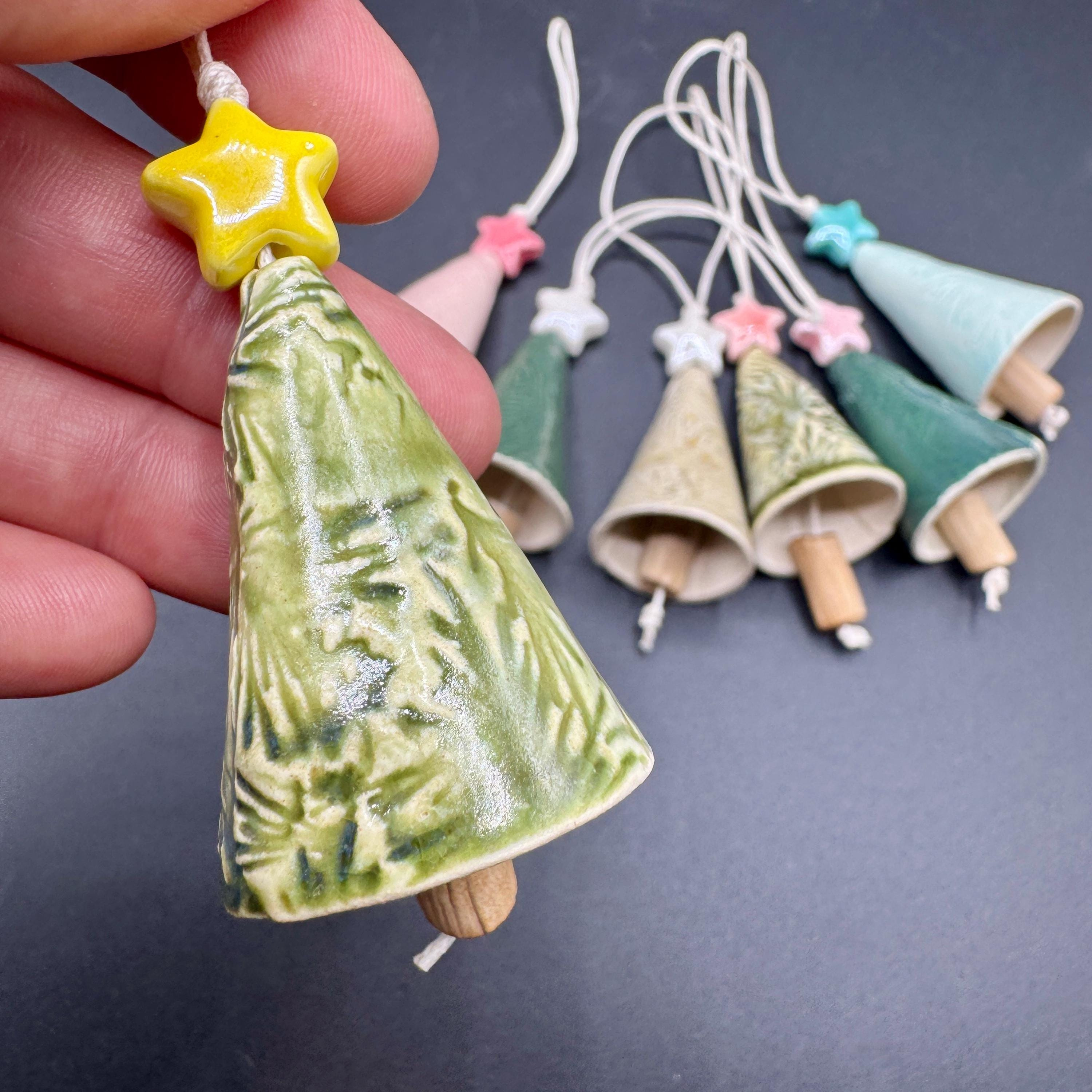 Ceramic Christmas Tree Ornament Bell Star Gift Tag 1 - MeasureMason Ceramic Christmas Tree Ornament Bell Star Gift Tag 1