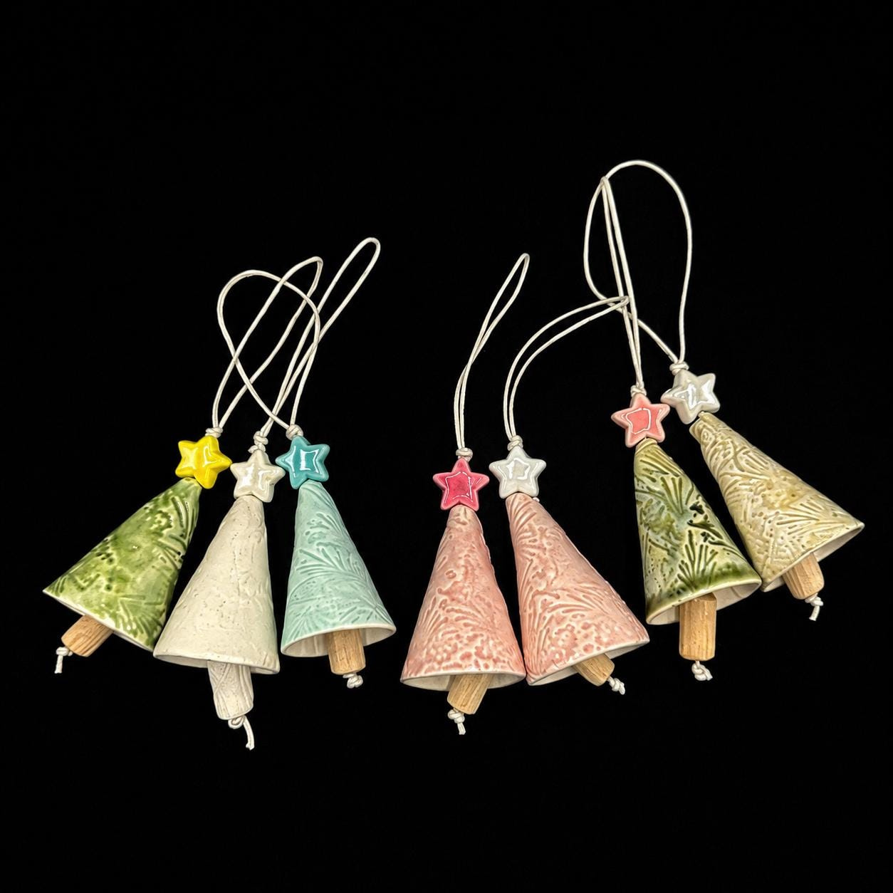 Ceramic Christmas Tree Ornament Bell Star Gift Tag