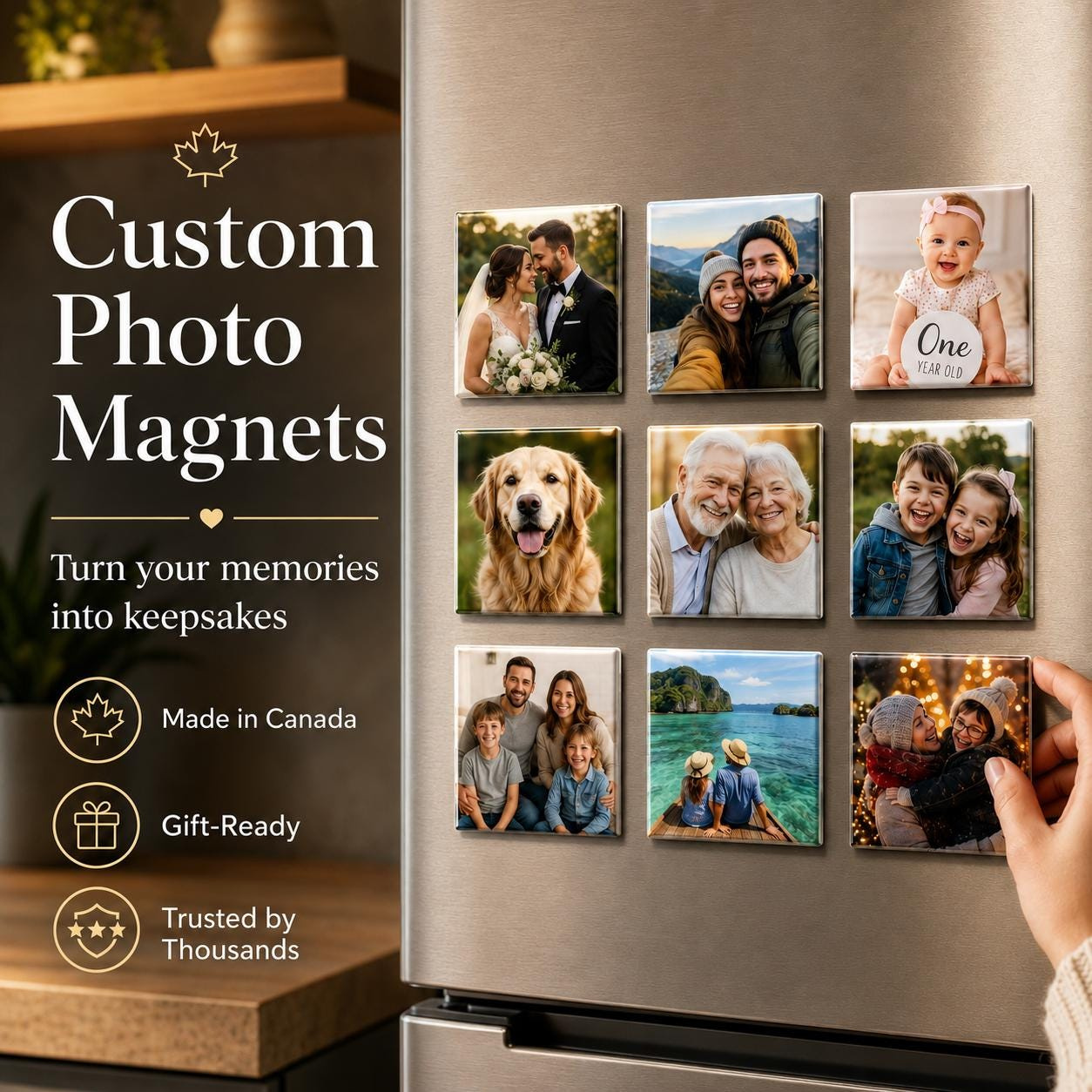 Personalized Button Photo Magnets 2x2 Set - Custom Square Fridge & Locker Mini Picture Magnets Personalized Button Photo Magnets 2x2 Set - Custom Square Fridge & Locker Mini Picture Magnets