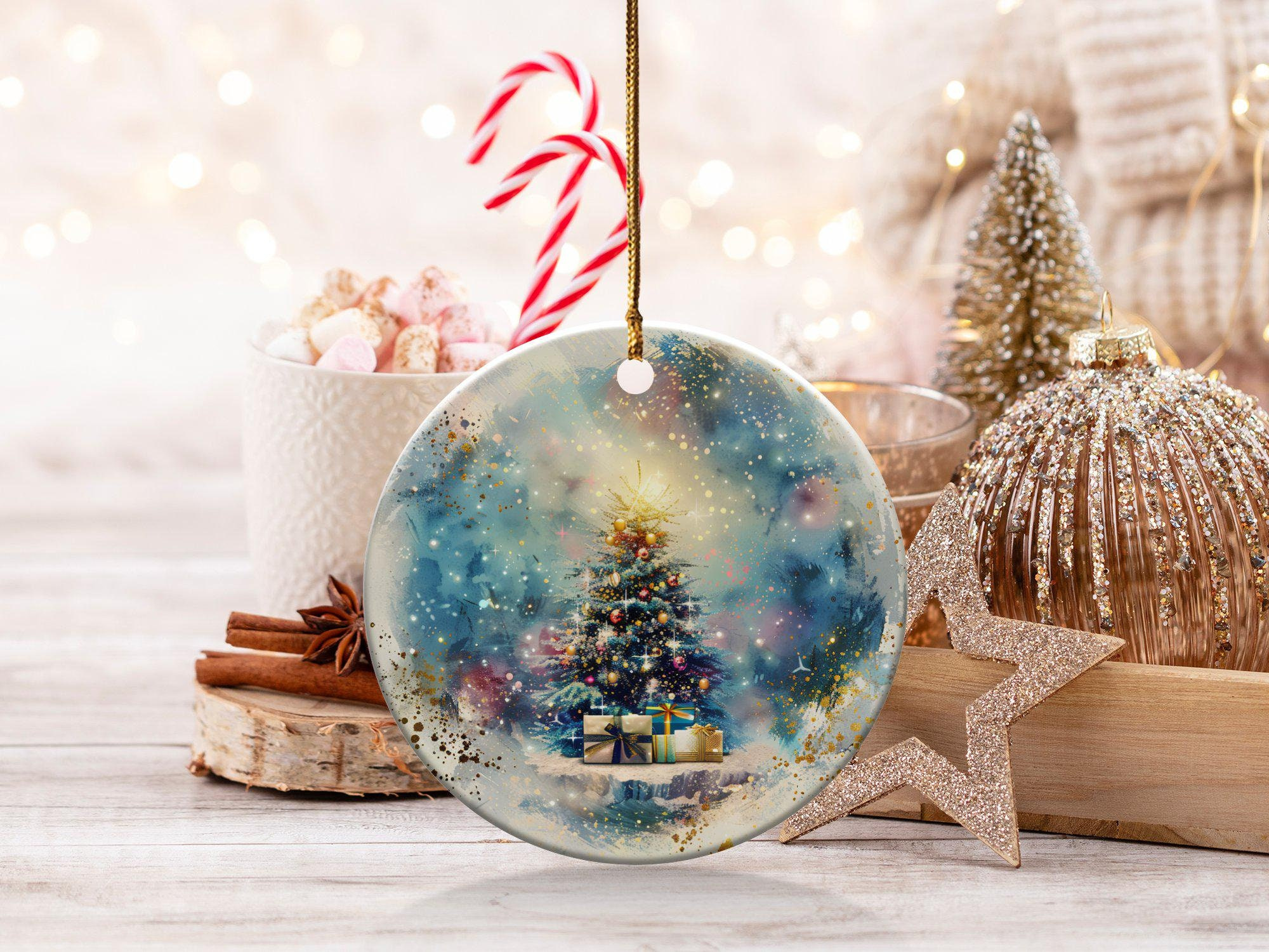 Christmas Tree Ornament Ceramic Holiday Keepsake Gift 1 - MeasureMason Christmas Tree Ornament Ceramic Holiday Keepsake Gift 1