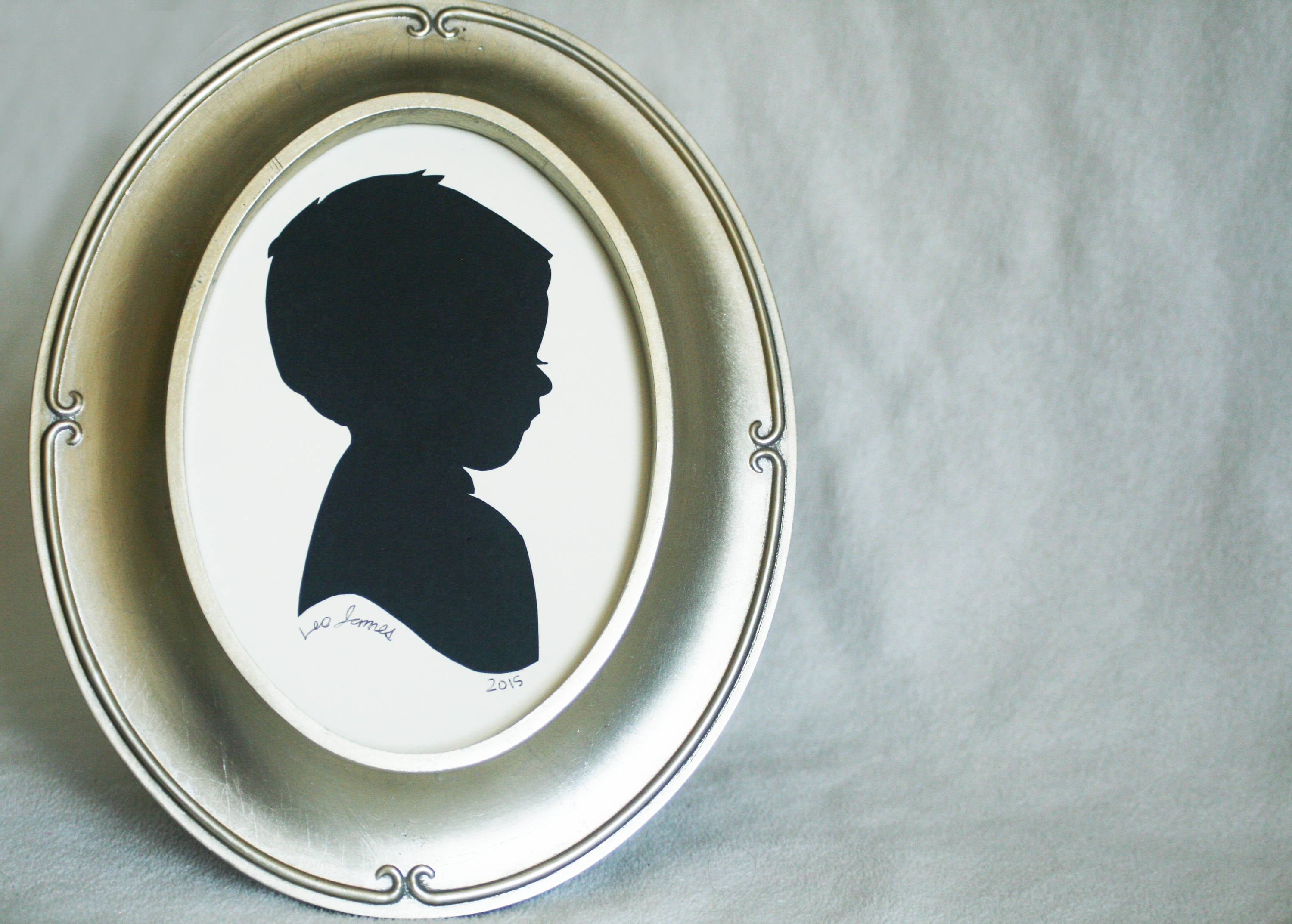 Custom Child Silhouette Portrait, Hand Cut Paper Profile Art, Personalized Mother's Day Gift, Vintage Keepsake