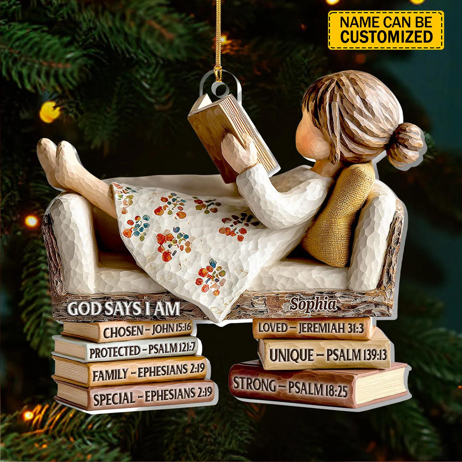 Personalized Christmas Ornament with Bible Verse, Custom Name Religious Gift for Her, Christian Keepsake Holiday Décor 2 - MeasureMason Personalized Christmas Ornament with Bible Verse, Custom Name Religious Gift for Her, Christian Keepsake Holiday Décor 2