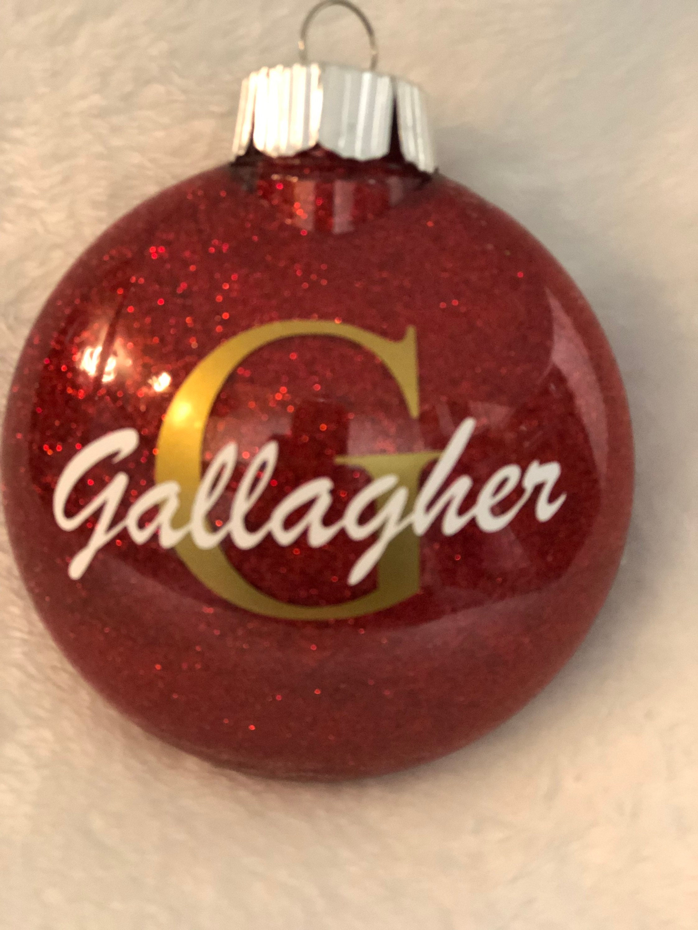 Personalized Christmas Ornament with Family Name, Custom Glitter Initial Holiday Tree Decor 4 - MeasureMason Personalized Christmas Ornament with Family Name, Custom Glitter Initial Holiday Tree Decor 4