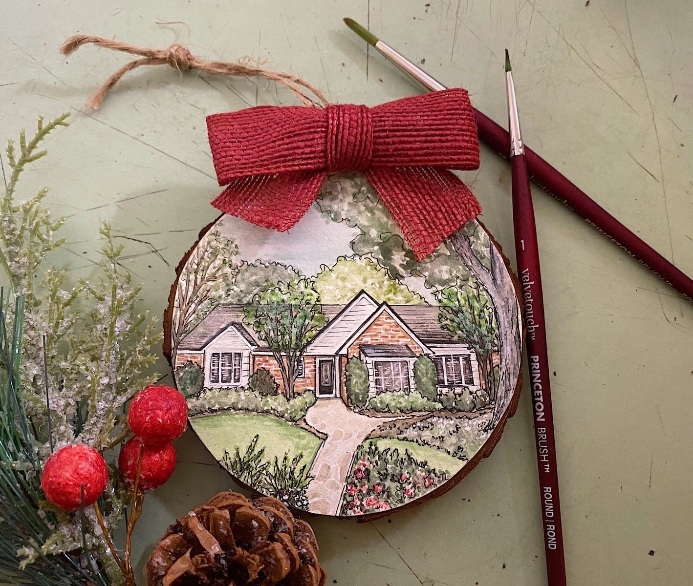 Personalized Hand-Painted Christmas Ornament - Custom New Home Keepsake - Housewarming Gift 2 - MeasureMason Personalized Hand-Painted Christmas Ornament - Custom New Home Keepsake - Housewarming Gift 2