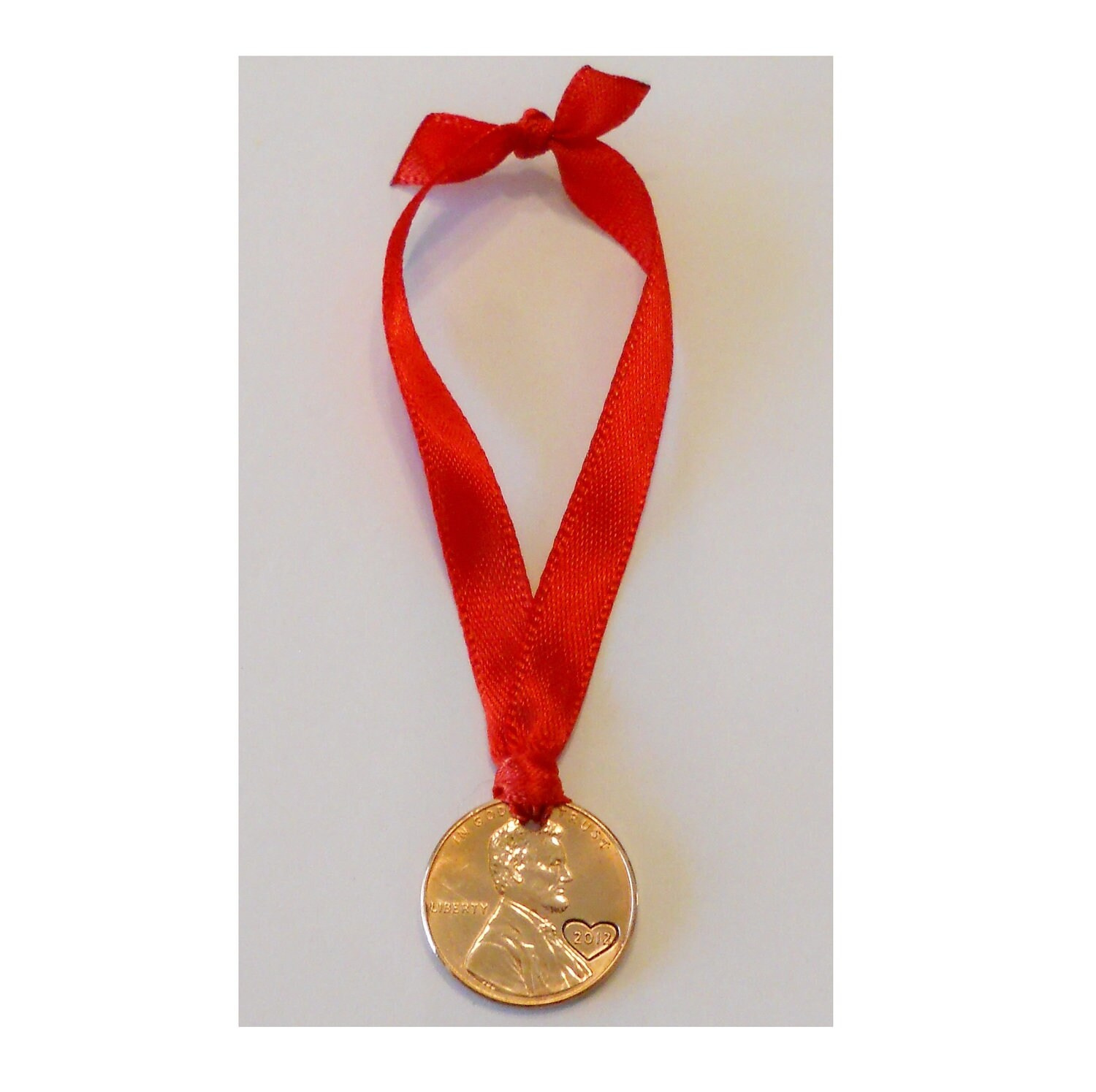 Hand-Stamped Lincoln Penny Christmas Ornament with Custom Year (1959-2025) 1 - MeasureMason Hand-Stamped Lincoln Penny Christmas Ornament with Custom Year (1959-2025) 1