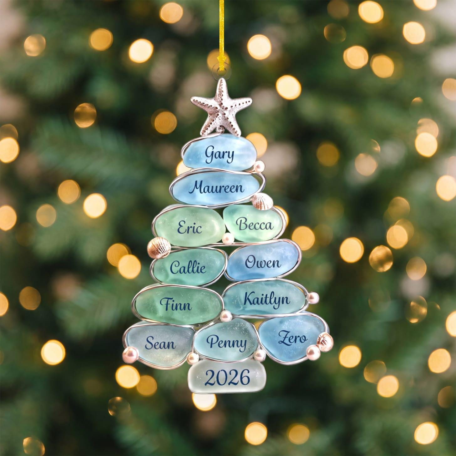 Personalized Beach Christmas Ornament 2026 - Custom Family Name Keepsake with Up to 13 Names 4 - MeasureMason Personalized Beach Christmas Ornament 2026 - Custom Family Name Keepsake with Up to 13 Names 4