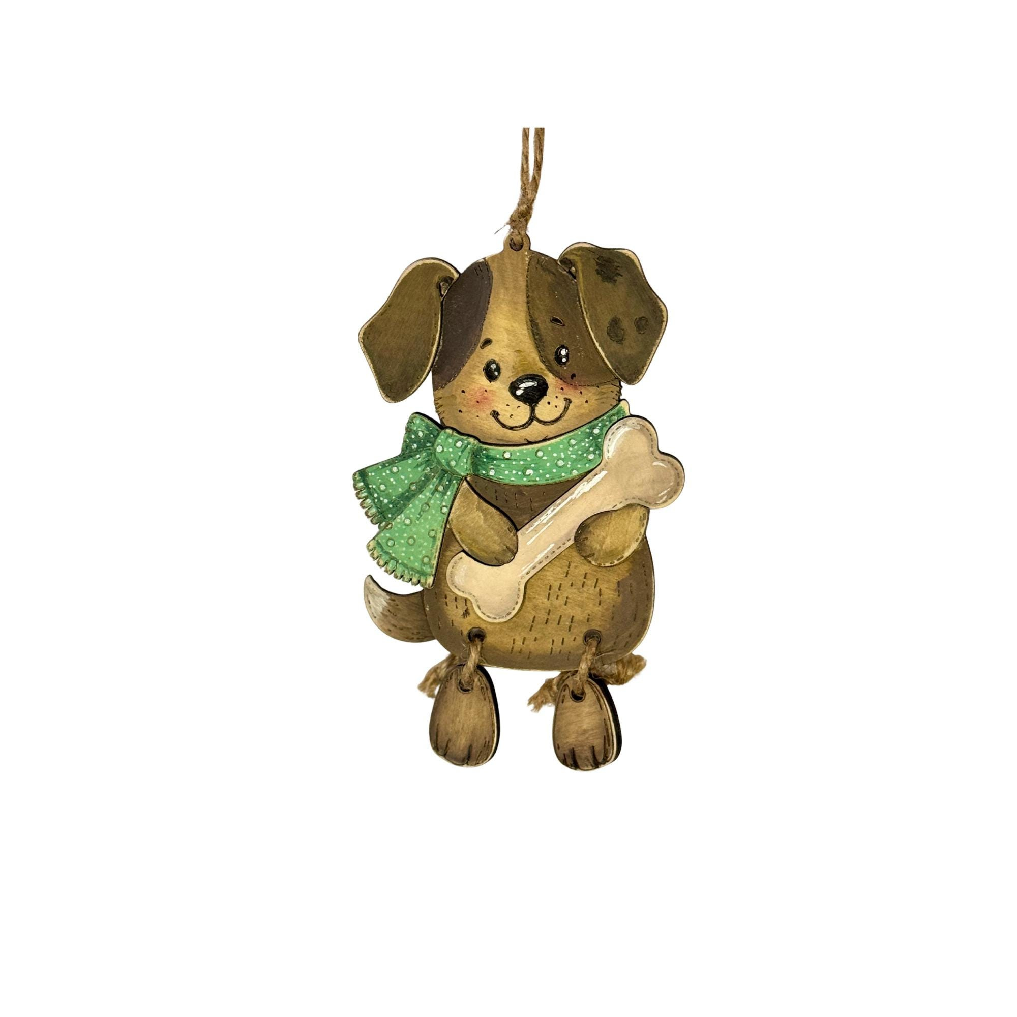 Personalized Wooden Dog Ornament - Hand-Painted Pet Christmas Gift, Woodland Decor 1 - MeasureMason Personalized Wooden Dog Ornament - Hand-Painted Pet Christmas Gift, Woodland Decor 1