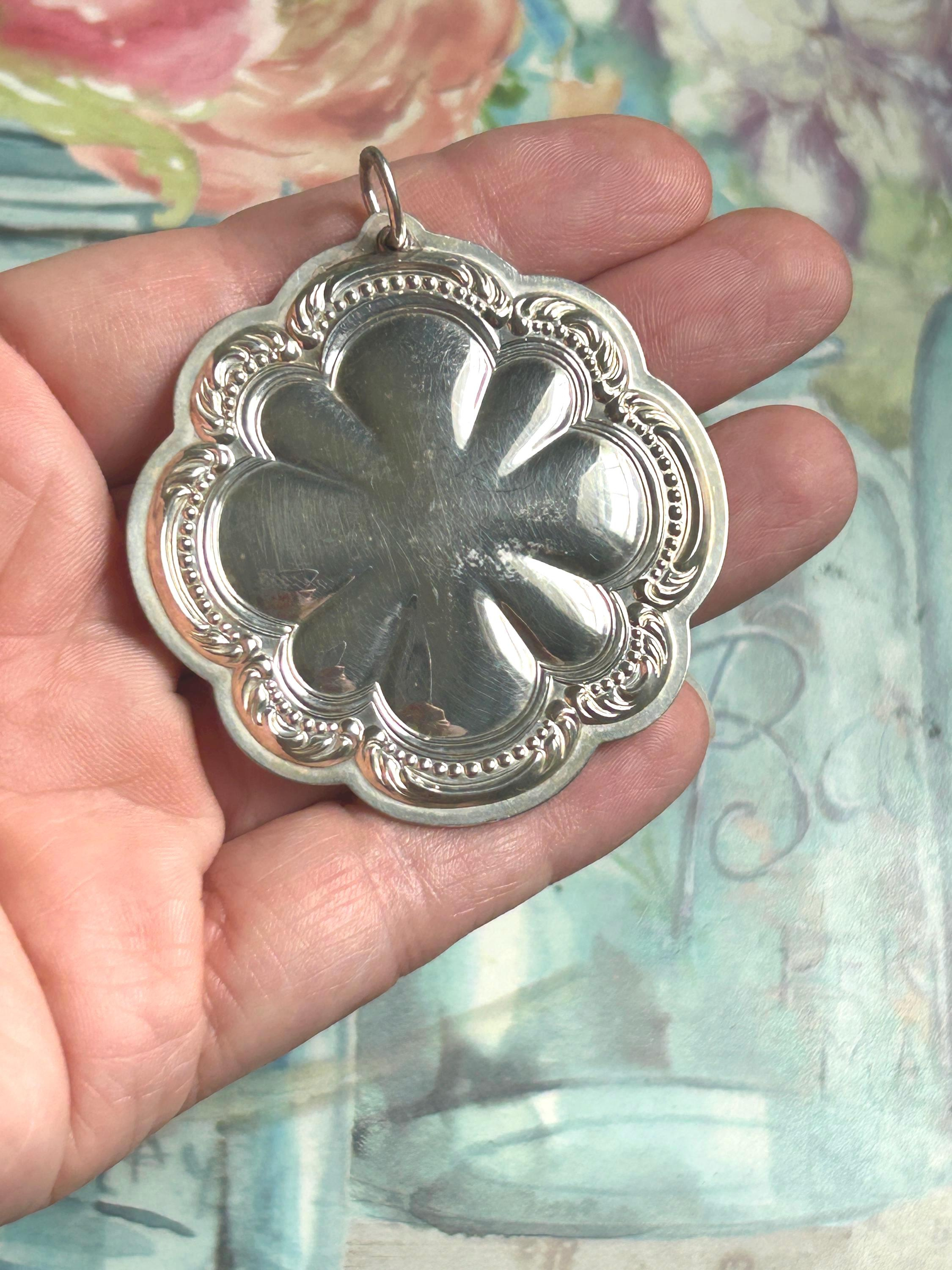 Towle Sterling Silver Christmas Floral Medallion Ornament 1987 Vintage Holiday Heirloom 3 - MeasureMason Towle Sterling Silver Christmas Floral Medallion Ornament 1987 Vintage Holiday Heirloom 3