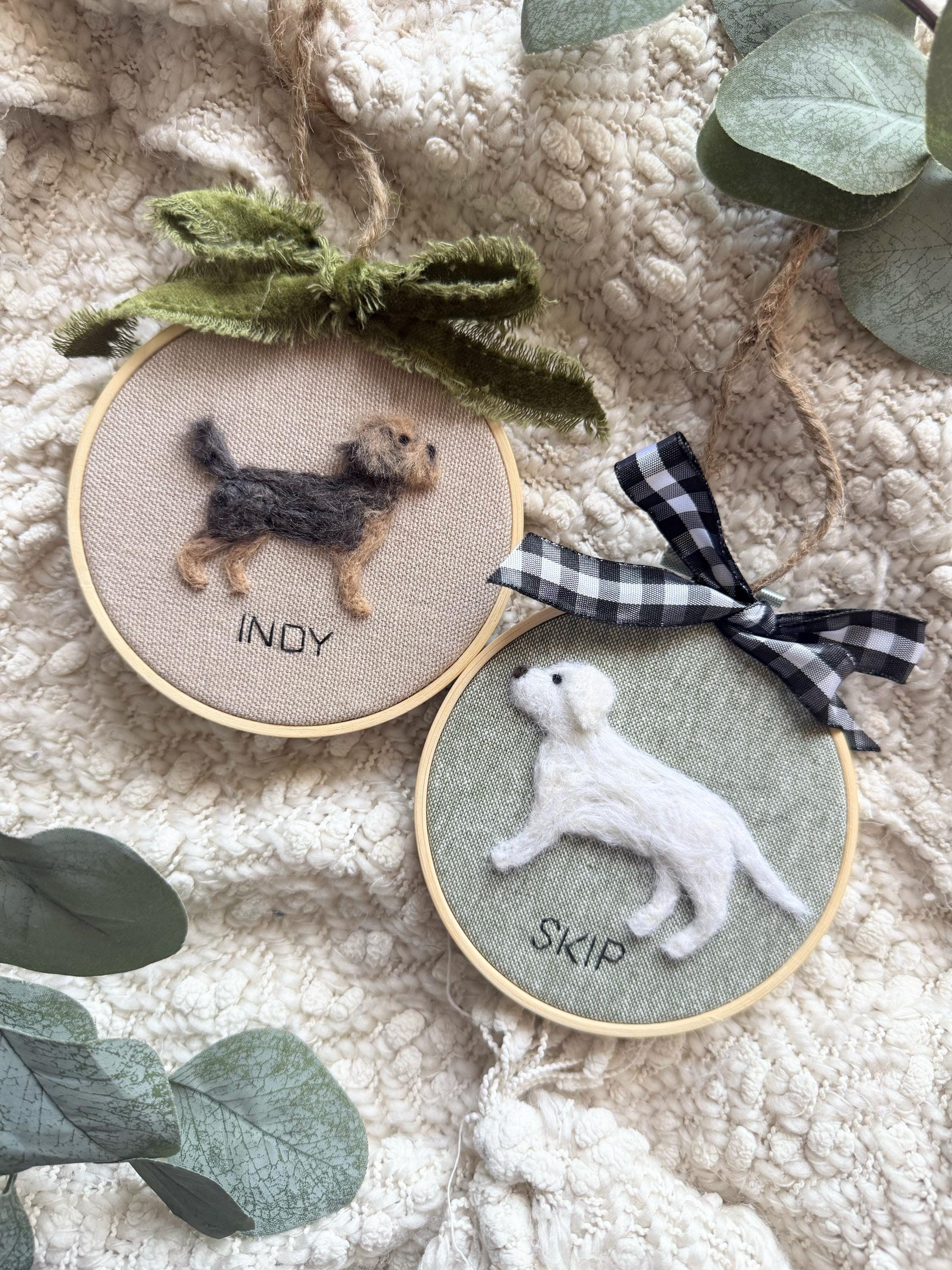 Custom Felted Pet Portrait Ornament Personalized Dog or Cat Keepsake Custom Felted Pet Portrait Ornament Personalized Dog or Cat Keepsake