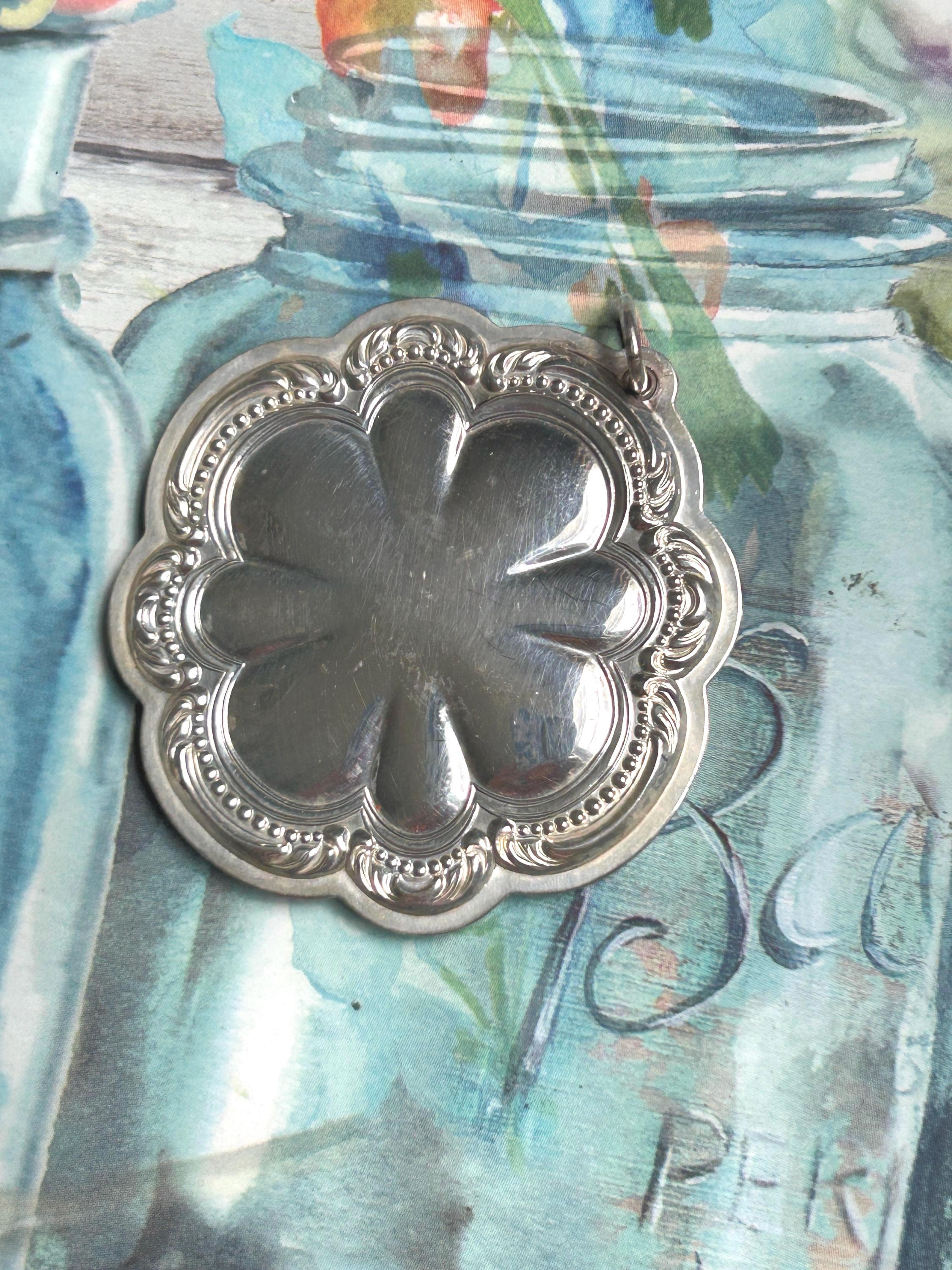 Towle Sterling Silver Christmas Floral Medallion Ornament 1987 Vintage Holiday Heirloom 4 - MeasureMason Towle Sterling Silver Christmas Floral Medallion Ornament 1987 Vintage Holiday Heirloom 4