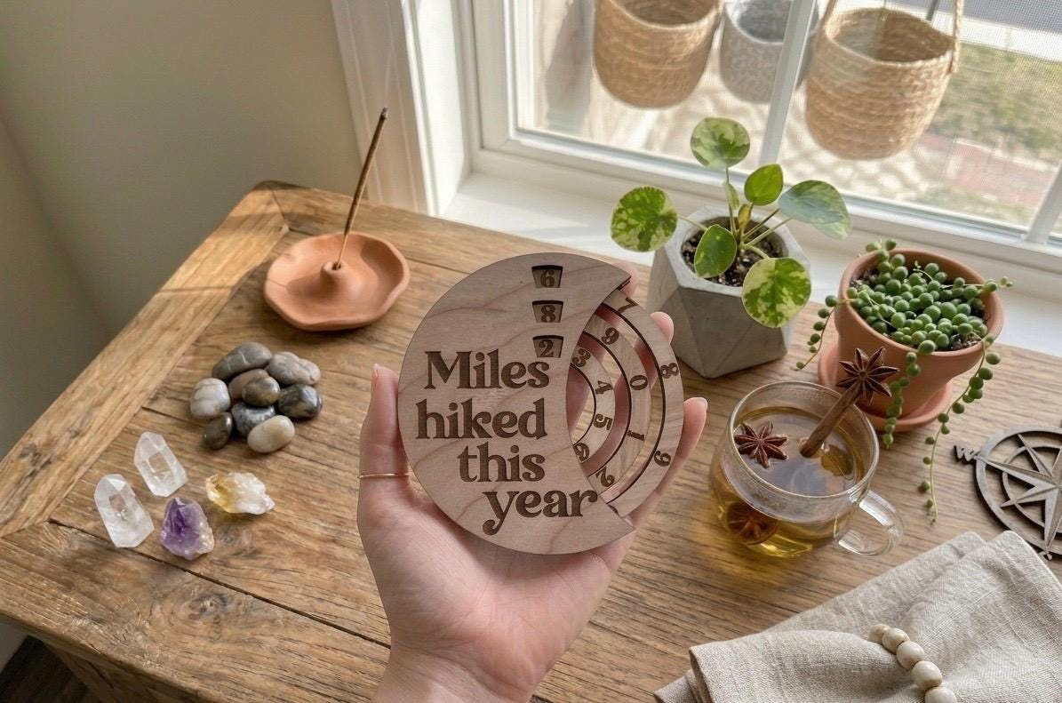 Miles Hiked Tracker Magnet, Personalized Hiking Mileage Counter Gift for Hikers Miles Hiked Tracker Magnet, Personalized Hiking Mileage Counter Gift for Hikers