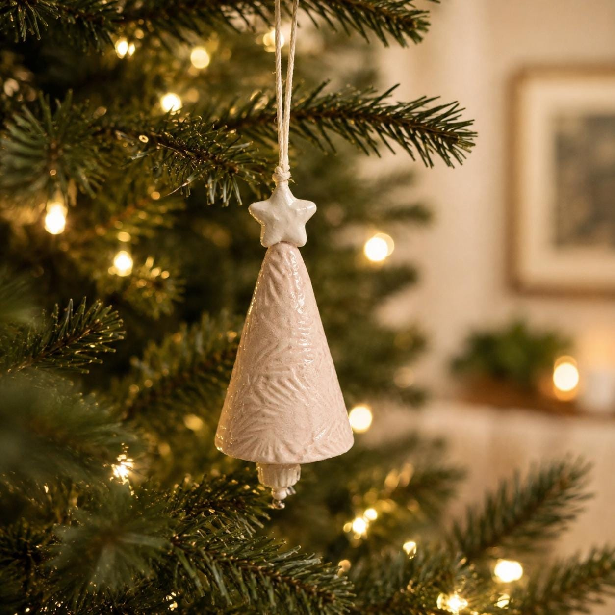 Ceramic Christmas Tree Ornament Bell Star Gift Tag 4 - MeasureMason Ceramic Christmas Tree Ornament Bell Star Gift Tag 4