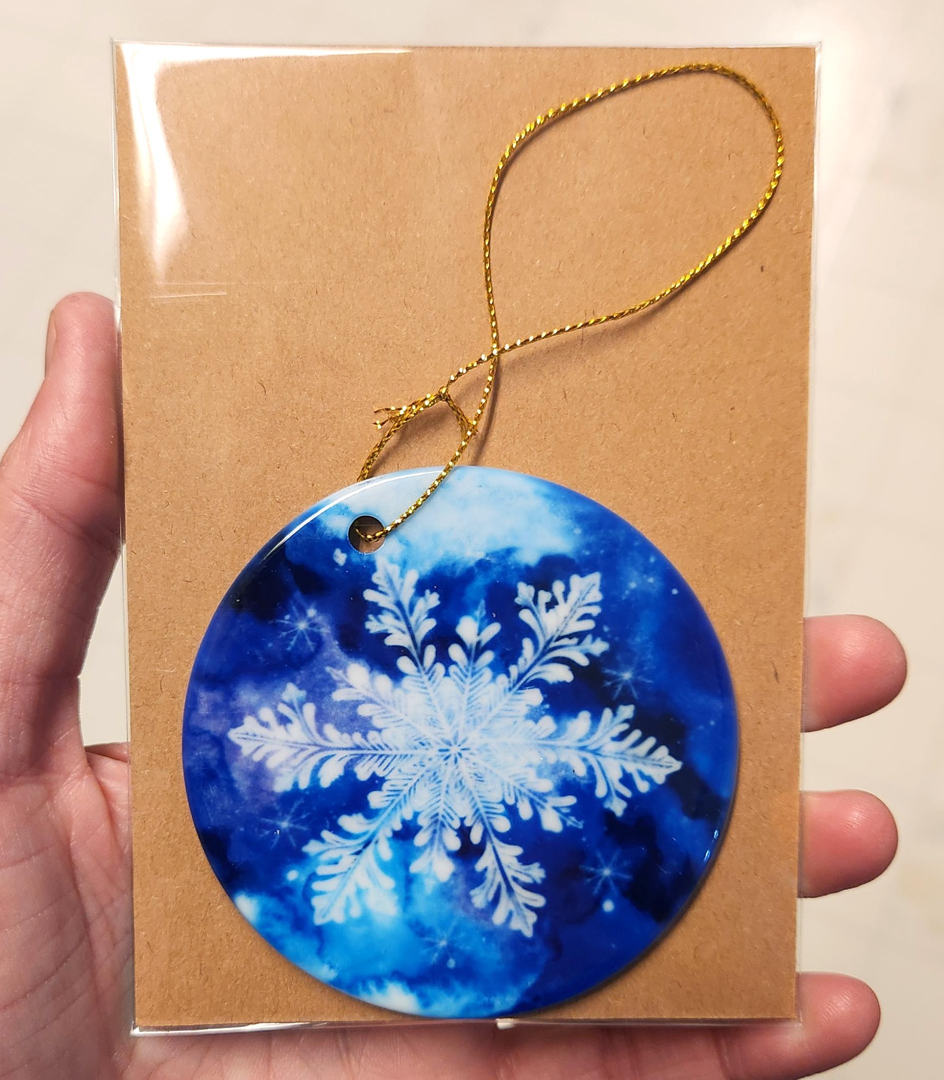 Blue Ceramic Snowflake Ornament for Christmas Tree Decor 1 - MeasureMason Blue Ceramic Snowflake Ornament for Christmas Tree Decor 1