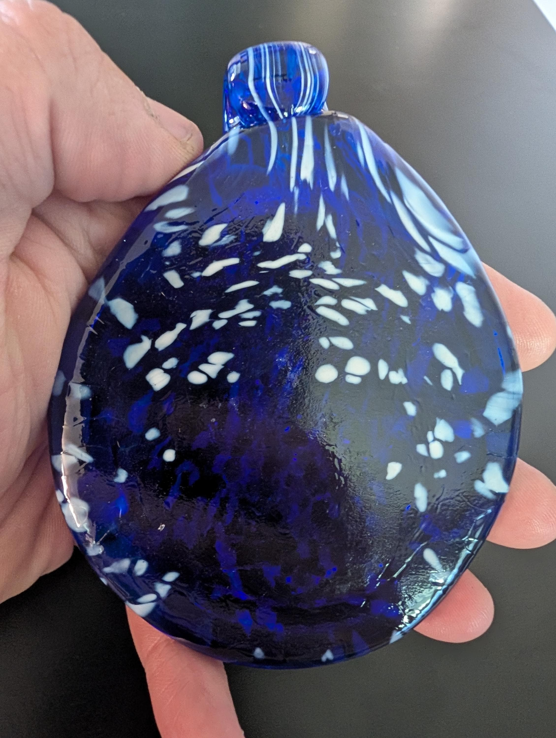 Glass Blown Heraldic Lion Medallion Ornament in Blue and White 1 - MeasureMason Glass Blown Heraldic Lion Medallion Ornament in Blue and White 1