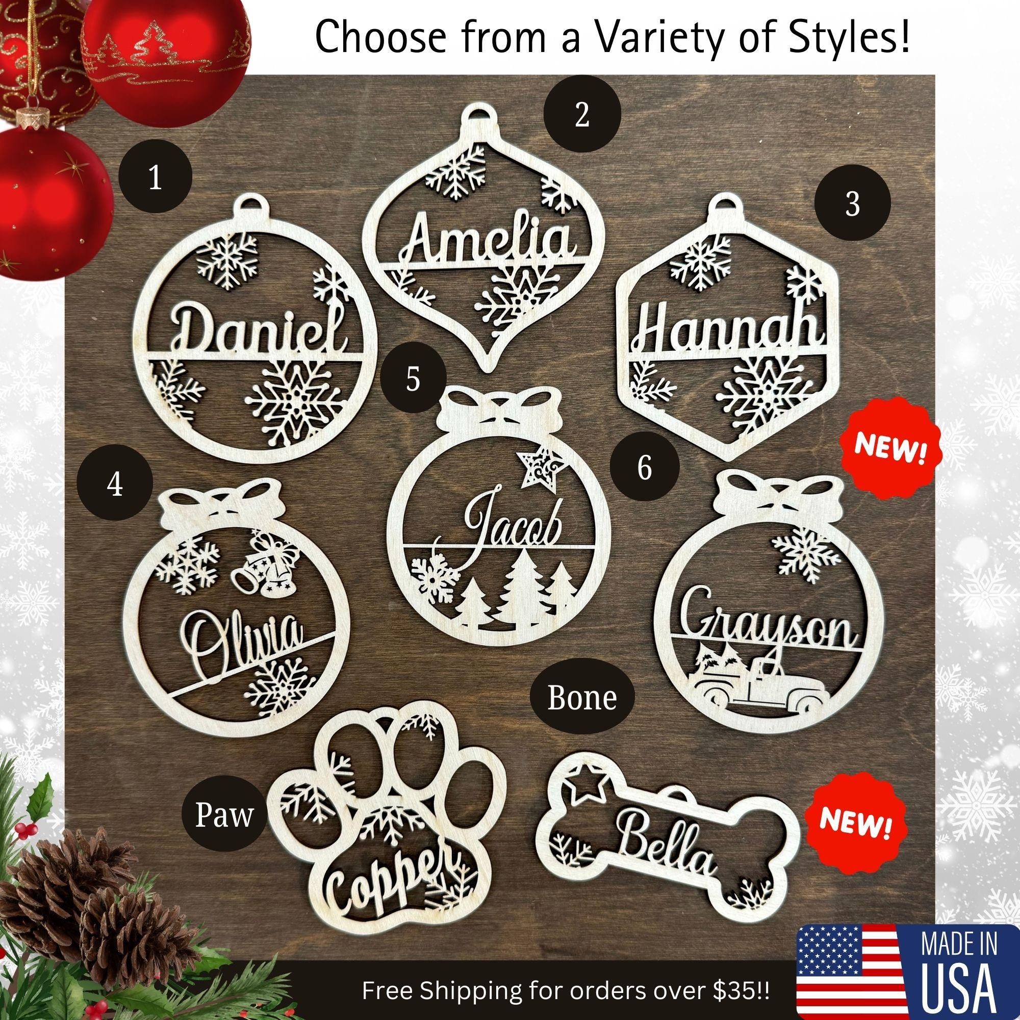 Personalized Family Christmas Ornament - Custom Engraved Holiday Decoration 4 - MeasureMason Personalized Family Christmas Ornament - Custom Engraved Holiday Decoration 4