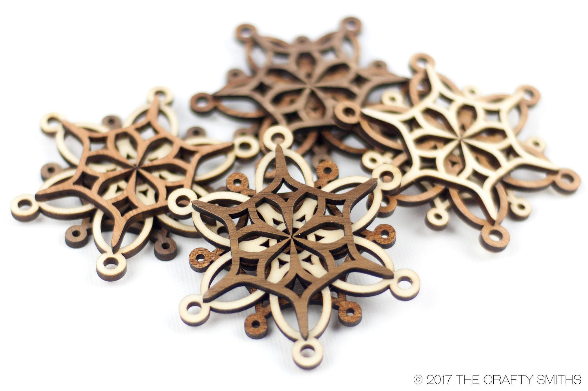 3D Layered Wood Snowflake Christmas Ornament - Berries Holiday Tree Decoration 3D Layered Wood Snowflake Christmas Ornament - Berries Holiday Tree Decoration
