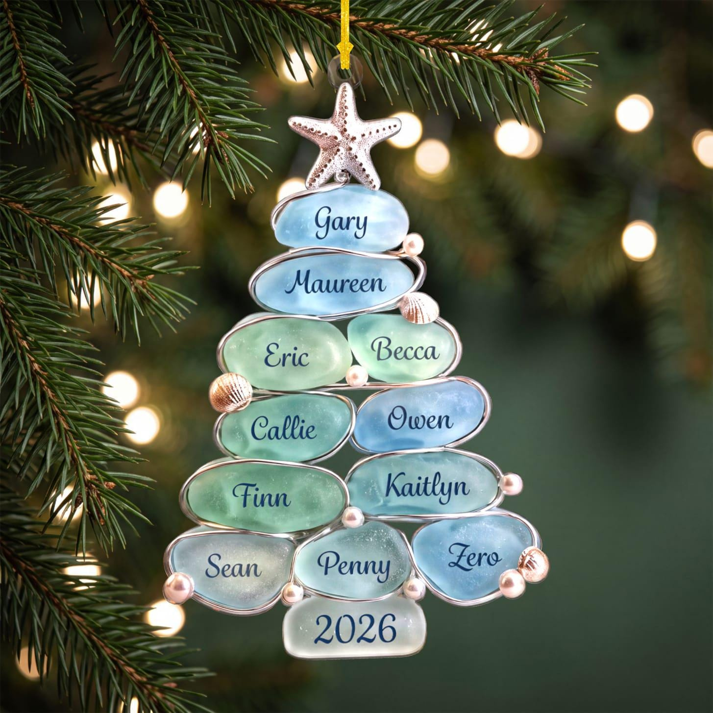 Personalized Beach Christmas Ornament 2026 - Custom Family Name Keepsake with Up to 13 Names 3 - MeasureMason Personalized Beach Christmas Ornament 2026 - Custom Family Name Keepsake with Up to 13 Names 3