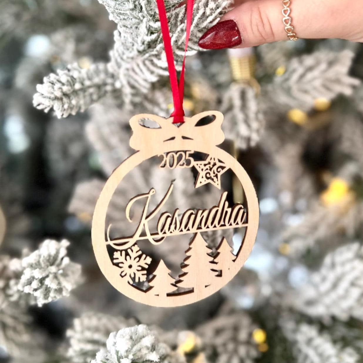 Personalized Family Christmas Ornament - Custom Engraved Holiday Decoration 3 - MeasureMason Personalized Family Christmas Ornament - Custom Engraved Holiday Decoration 3