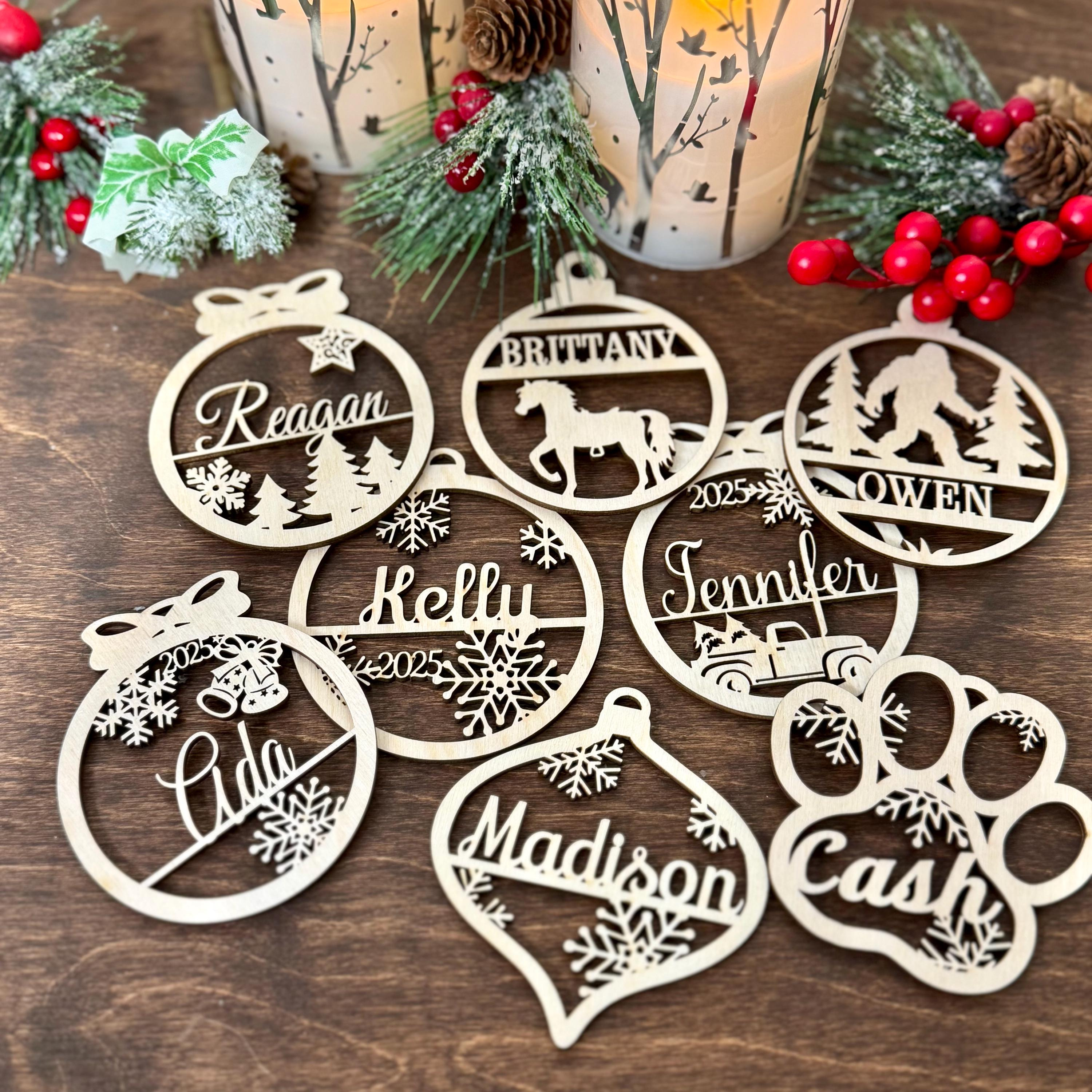 Personalized Family Christmas Ornament - Custom Engraved Holiday Decoration