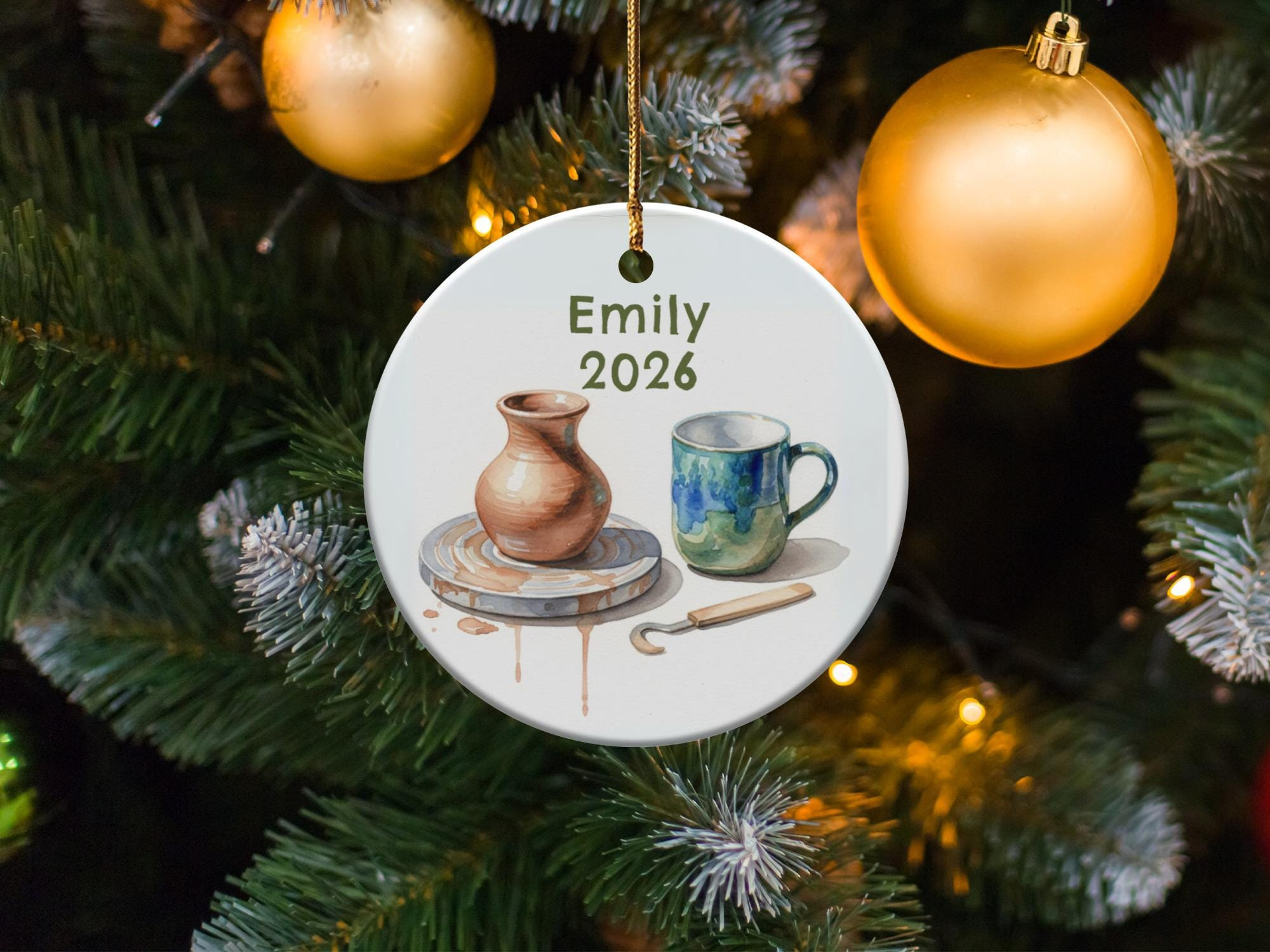 Personalized Pottery Wheel Ornament, Custom Potter Gift, Ceramics Keepsake 1 - MeasureMason Personalized Pottery Wheel Ornament, Custom Potter Gift, Ceramics Keepsake 1