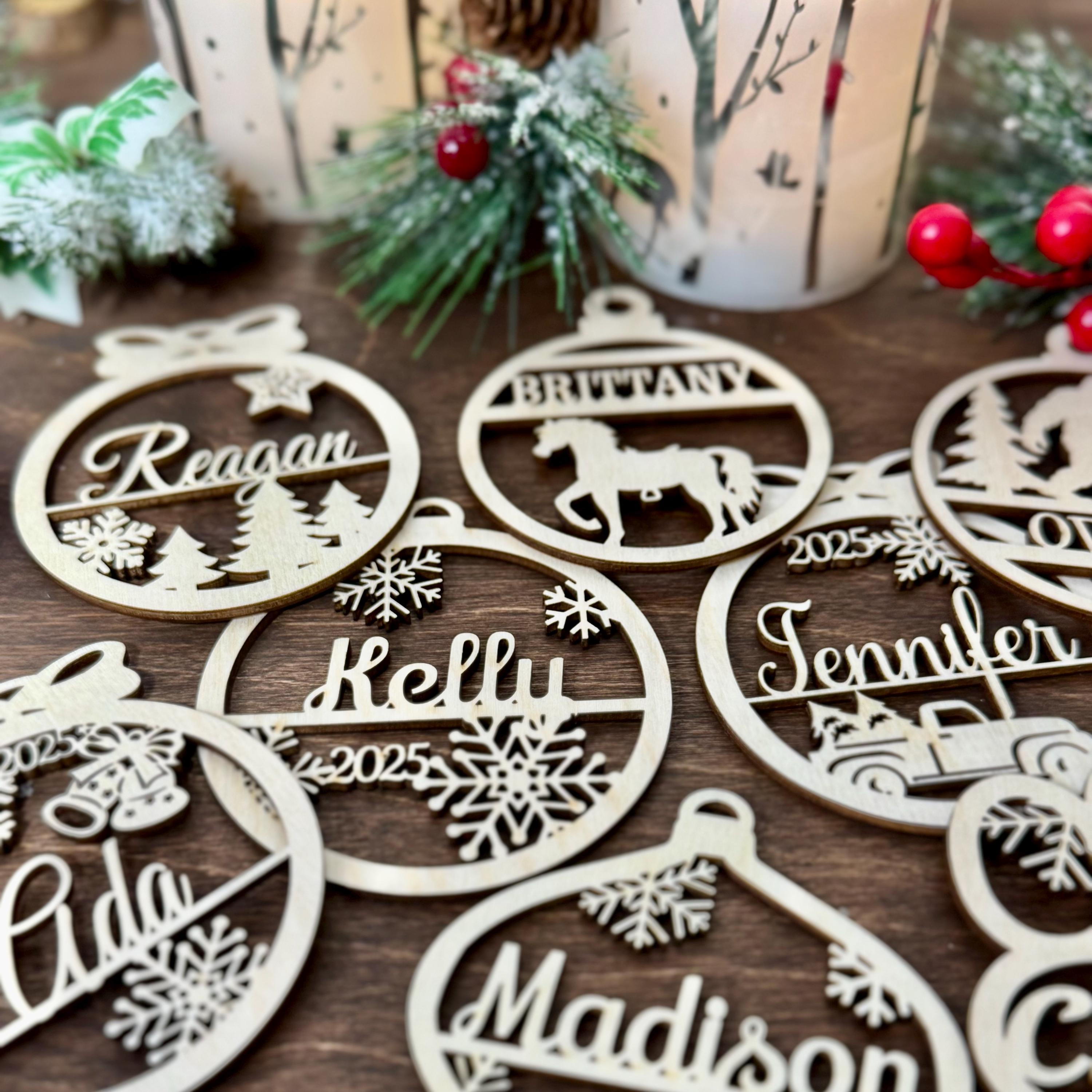 Personalized Family Christmas Ornament - Custom Engraved Holiday Decoration 1 - MeasureMason Personalized Family Christmas Ornament - Custom Engraved Holiday Decoration 1