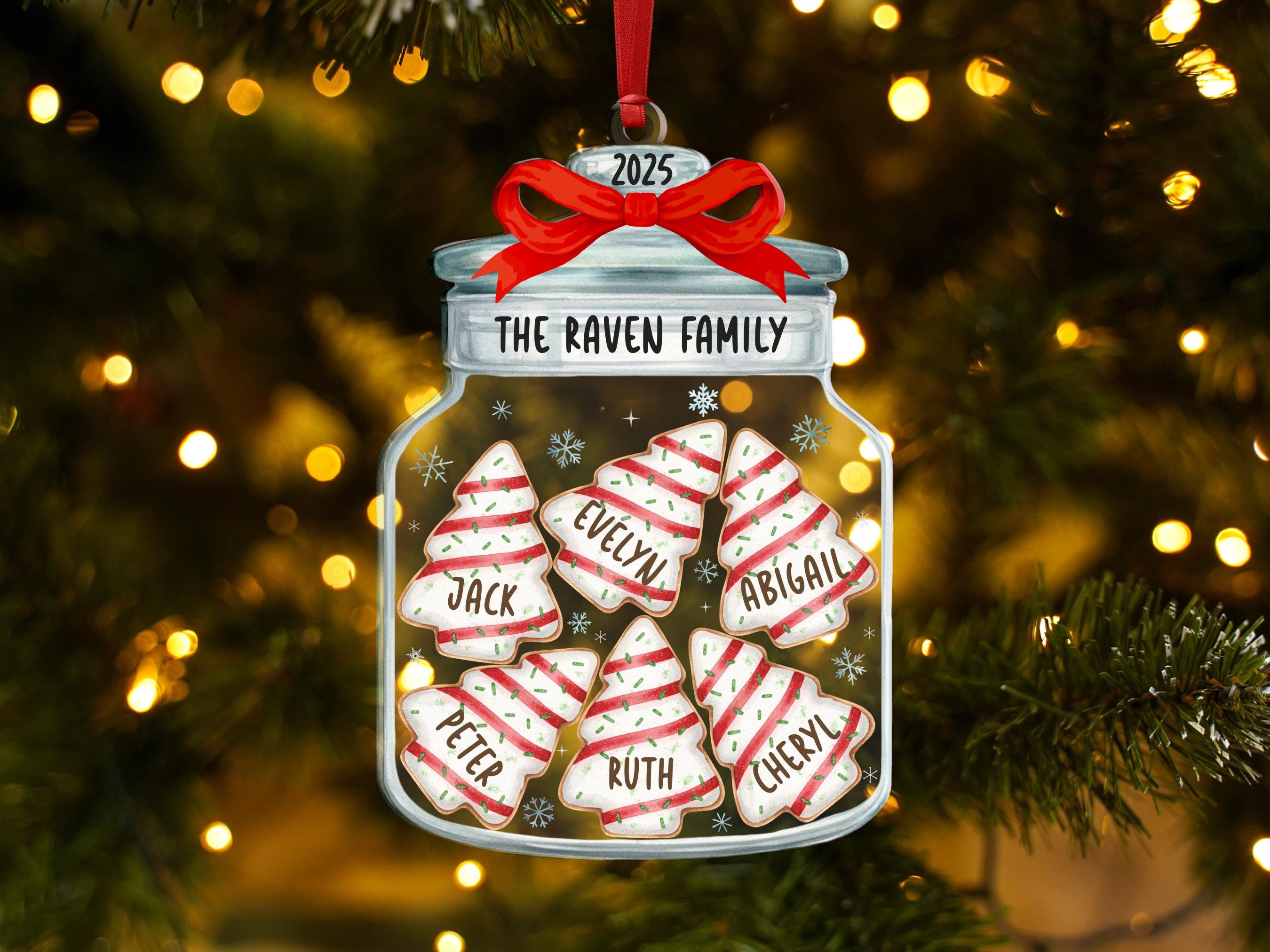 Personalized Family Christmas Ornament - Custom Name Cookie Jar Holiday Keepsake Tree Decoration Personalized Family Christmas Ornament - Custom Name Cookie Jar Holiday Keepsake Tree Decoration
