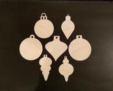 Wood Christmas Ornament Blanks Set of 7 Assorted DIY Paintable Ornaments Wood Christmas Ornament Blanks Set of 7 Assorted DIY Paintable Ornaments