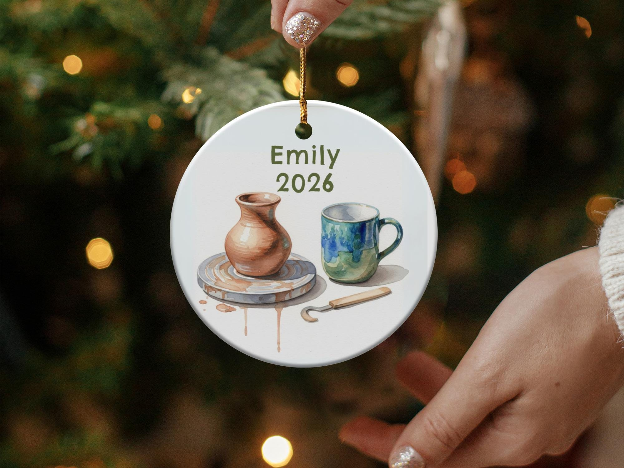 Personalized Pottery Wheel Ornament, Custom Potter Gift, Ceramics Keepsake 3 - MeasureMason Personalized Pottery Wheel Ornament, Custom Potter Gift, Ceramics Keepsake 3