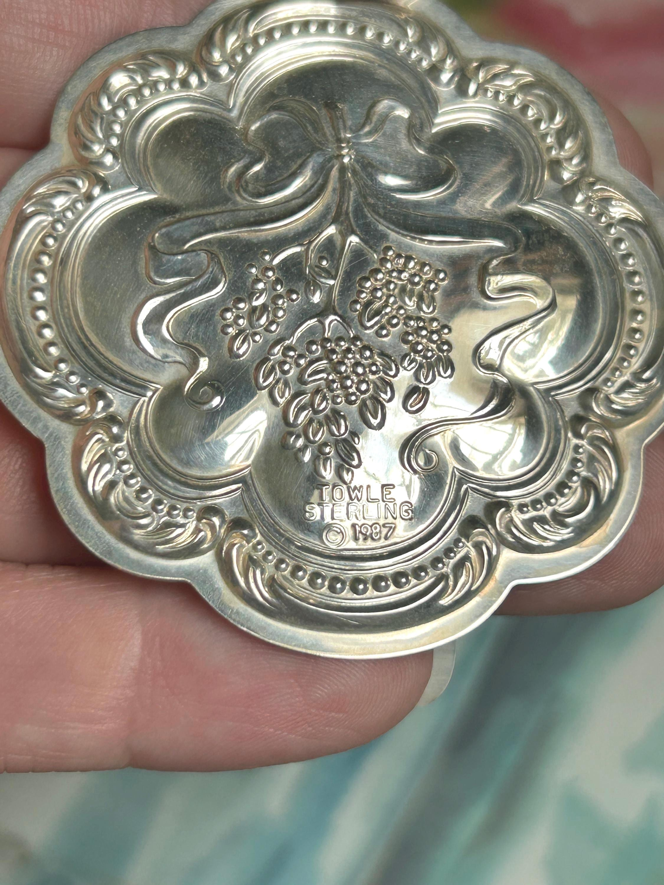 Towle Sterling Silver Christmas Floral Medallion Ornament 1987 Vintage Holiday Heirloom 2 - MeasureMason Towle Sterling Silver Christmas Floral Medallion Ornament 1987 Vintage Holiday Heirloom 2