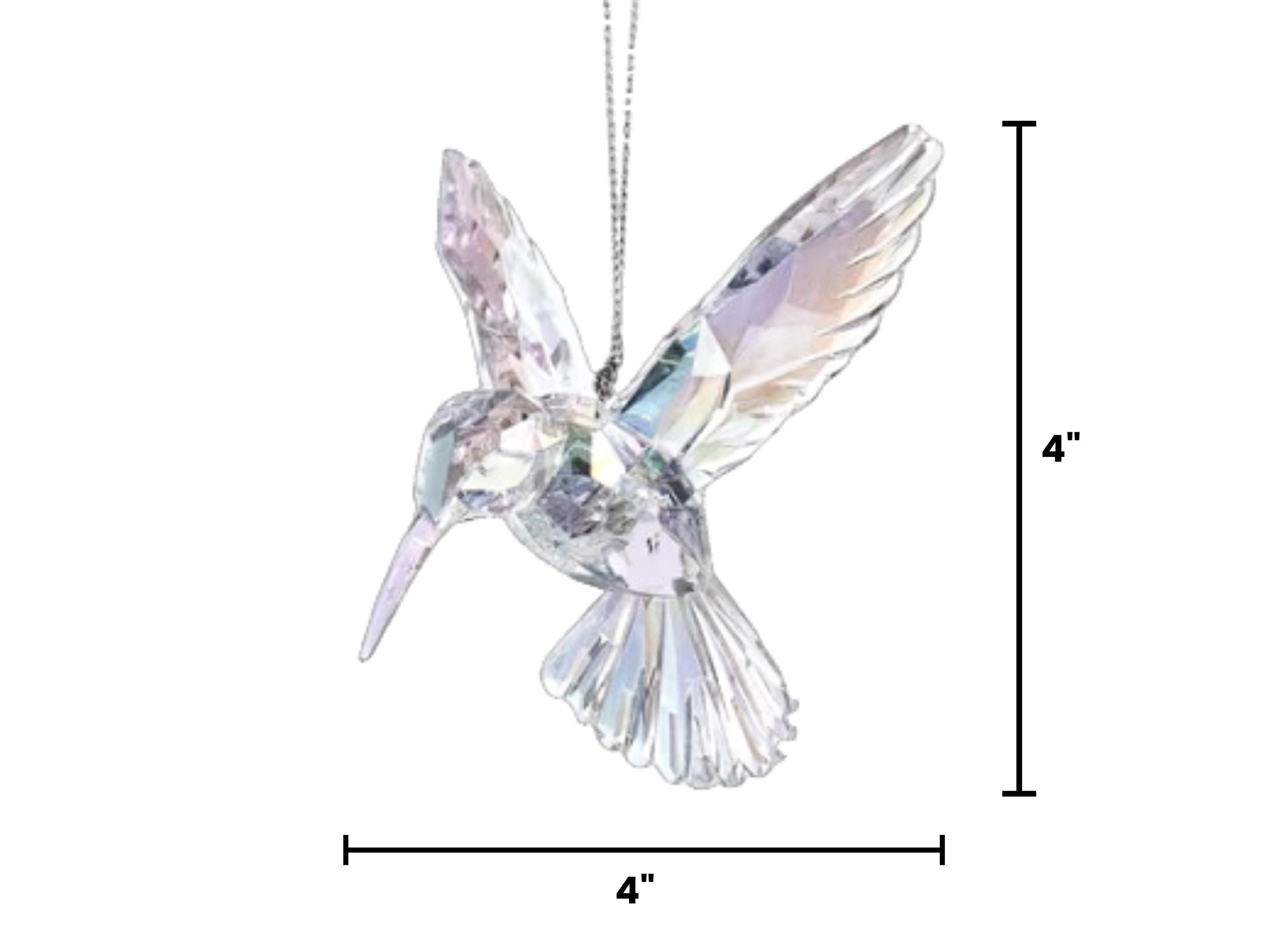 Hummingbird Christmas Ornament Clear Faceted Acrylic Suncatcher for Tree or Window 2 - MeasureMason Hummingbird Christmas Ornament Clear Faceted Acrylic Suncatcher for Tree or Window 2