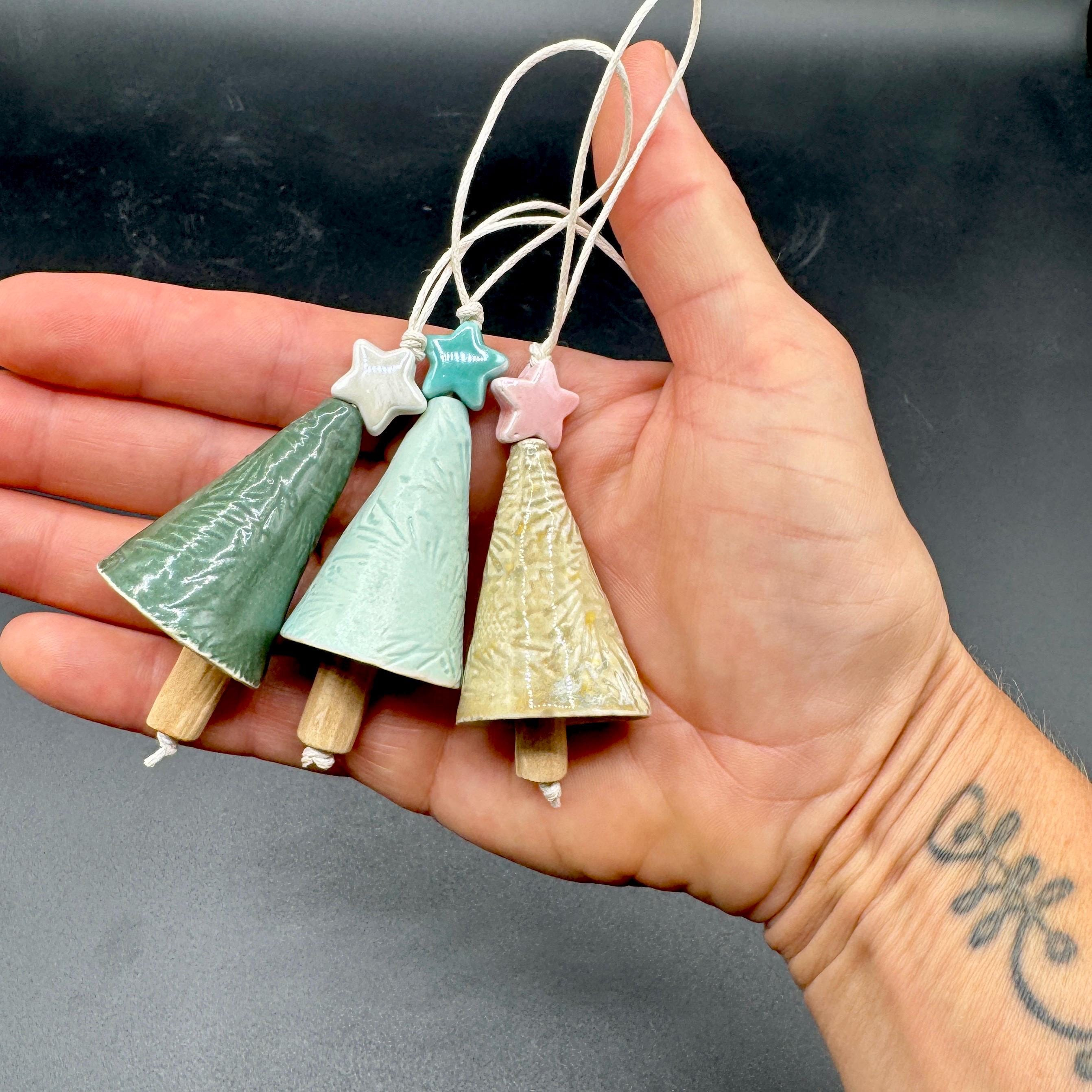 Ceramic Christmas Tree Ornament Bell Star Gift Tag 3 - MeasureMason Ceramic Christmas Tree Ornament Bell Star Gift Tag 3