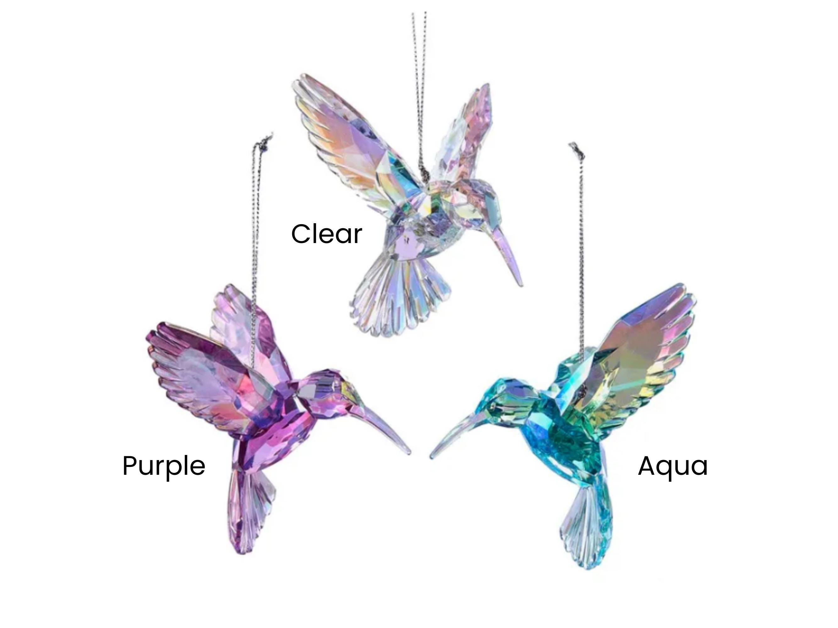 Hummingbird Christmas Ornament Clear Faceted Acrylic Suncatcher for Tree or Window 3 - MeasureMason Hummingbird Christmas Ornament Clear Faceted Acrylic Suncatcher for Tree or Window 3