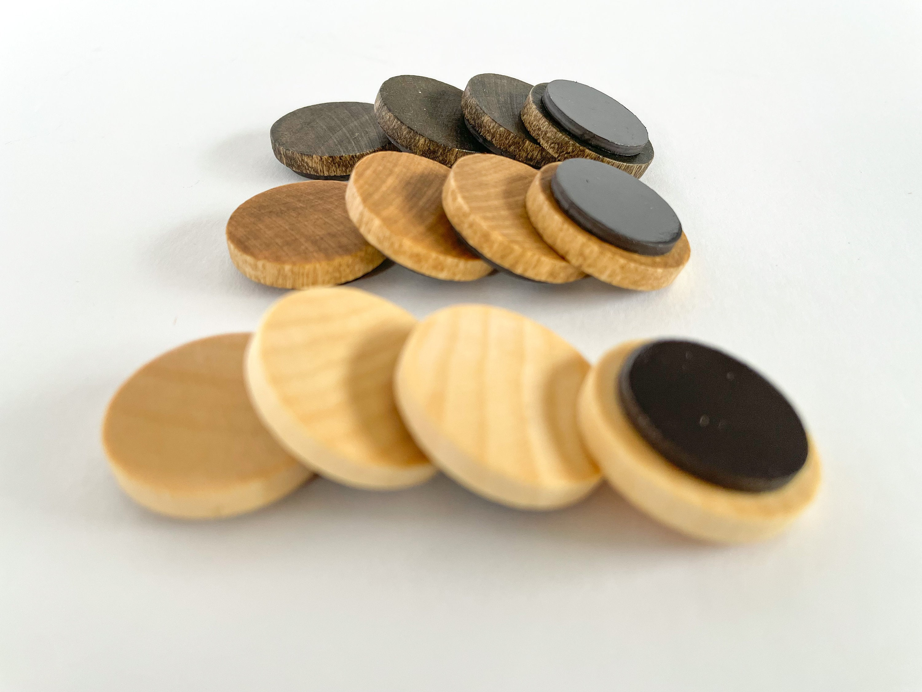 1 Inch Round Wood Magnets - Natural Eco-Friendly Set of 12 1