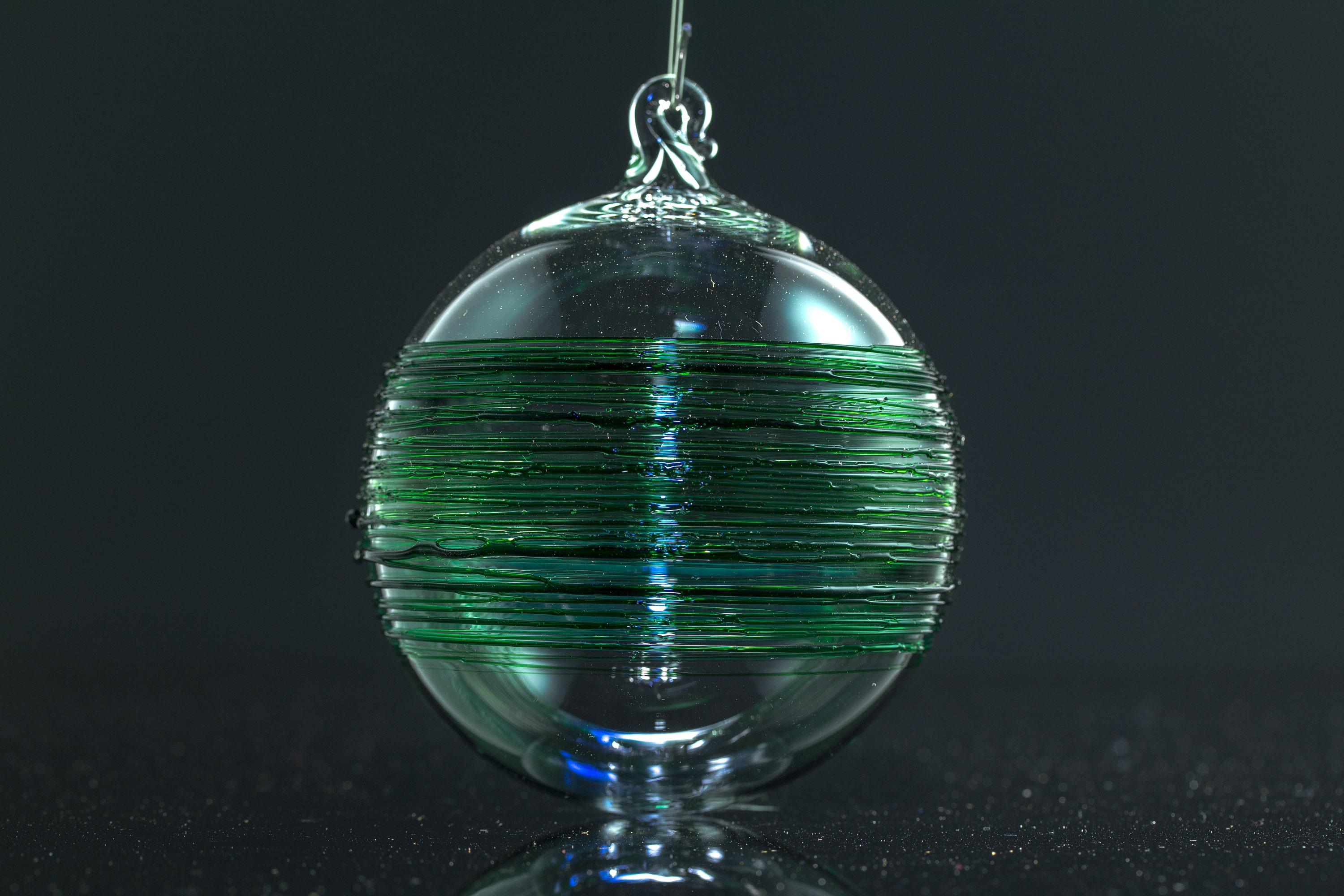 Emerald Green Hand Blown Glass Ornament, Christmas Tree Decor 2 - MeasureMason Emerald Green Hand Blown Glass Ornament, Christmas Tree Decor 2