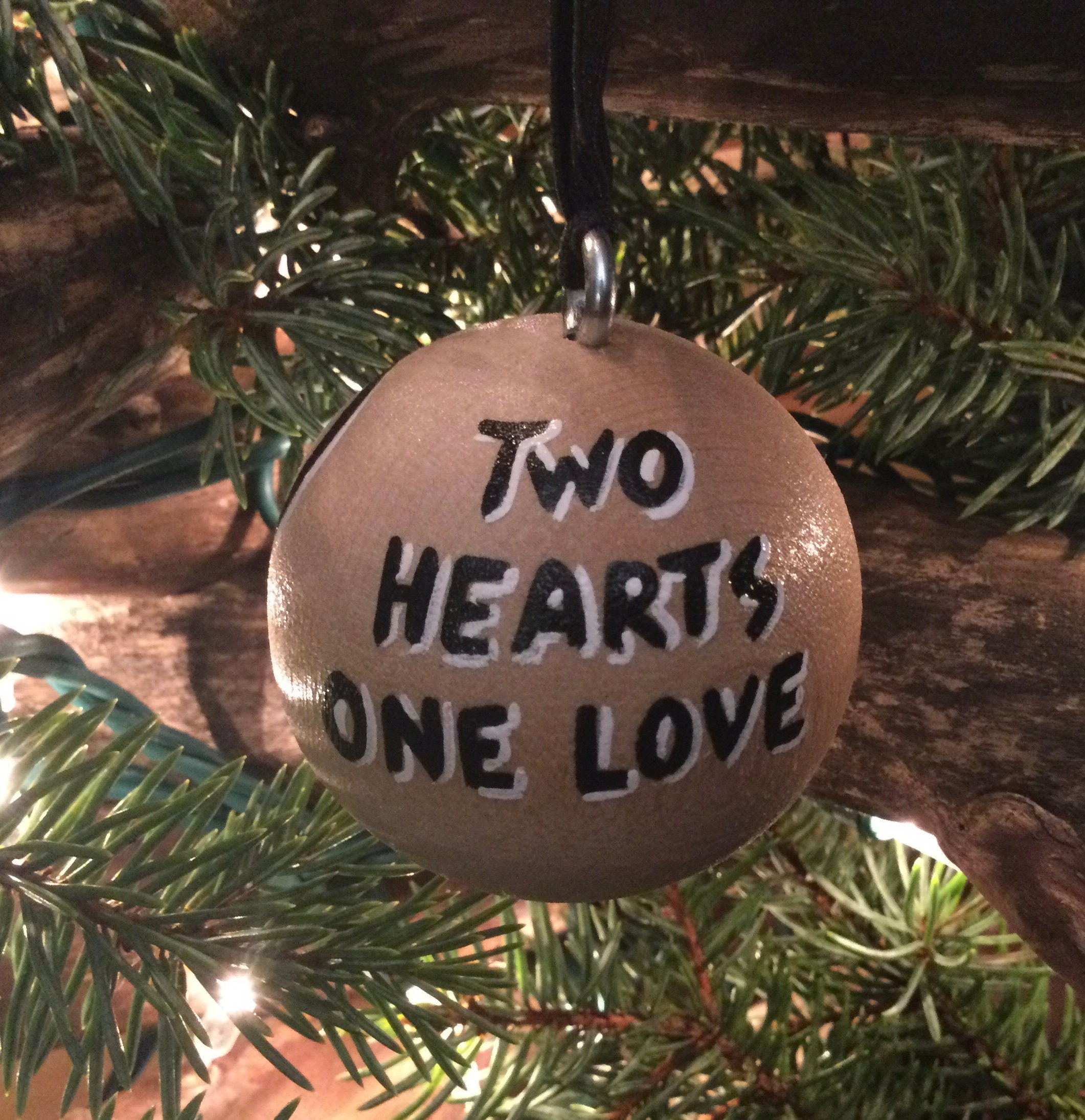 Personalized Couples Ornament, Hand Painted Wooden Heart Love Ornament 1 - MeasureMason Personalized Couples Ornament, Hand Painted Wooden Heart Love Ornament 1