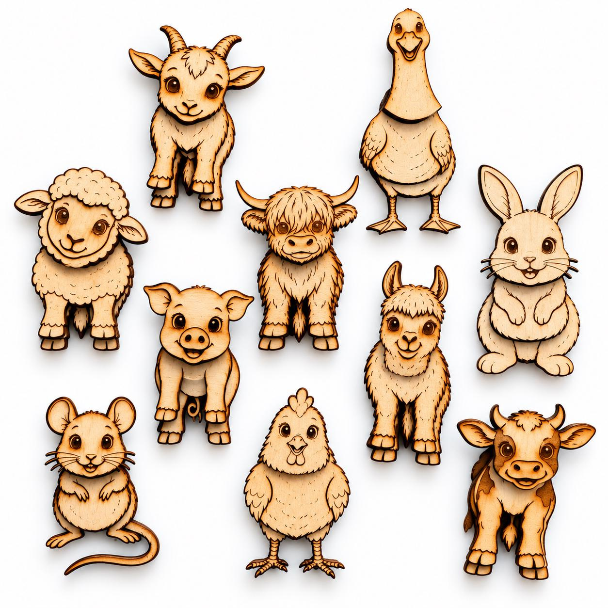 Farm Animal Fridge Magnets, Wobbly Wooden Magnet Set for Farmhouse Decor Farm Animal Fridge Magnets, Wobbly Wooden Magnet Set for Farmhouse Decor