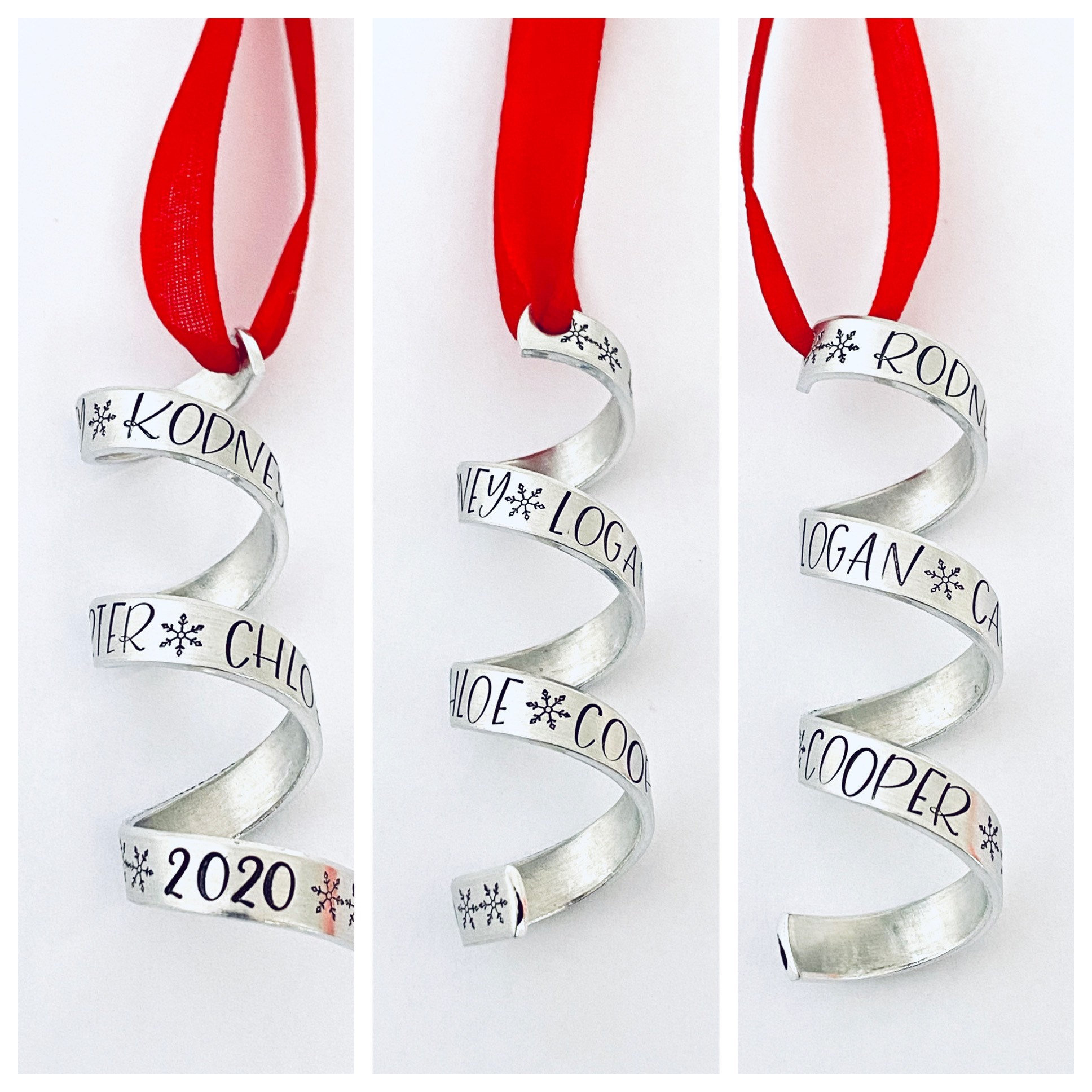 Personalized Christmas Name Ornament, Custom Spiral Keepsake for Tree or Baby First Christmas Personalized Christmas Name Ornament, Custom Spiral Keepsake for Tree or Baby First Christmas