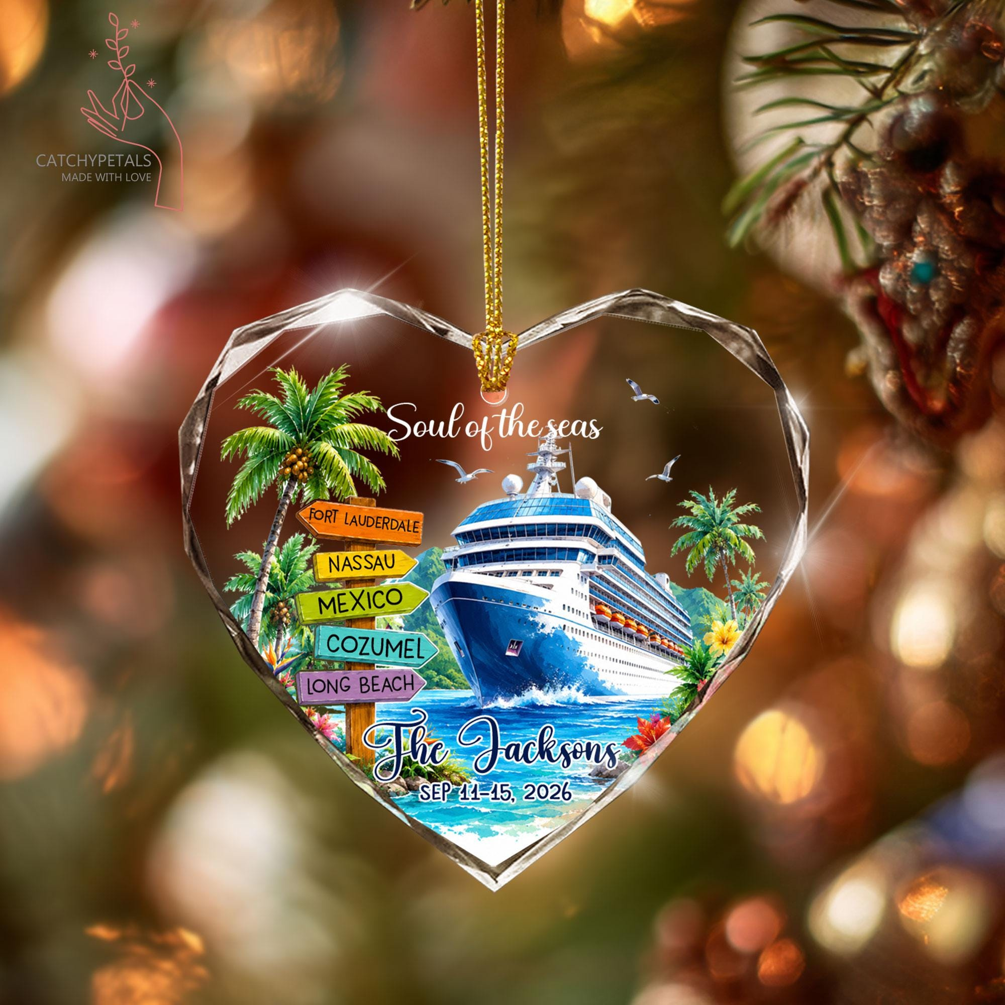 Custom Cruise Ornament, Personalized Travel Keepsake for Family Vacation or Honeymoon 4 - MeasureMason Custom Cruise Ornament, Personalized Travel Keepsake for Family Vacation or Honeymoon 4