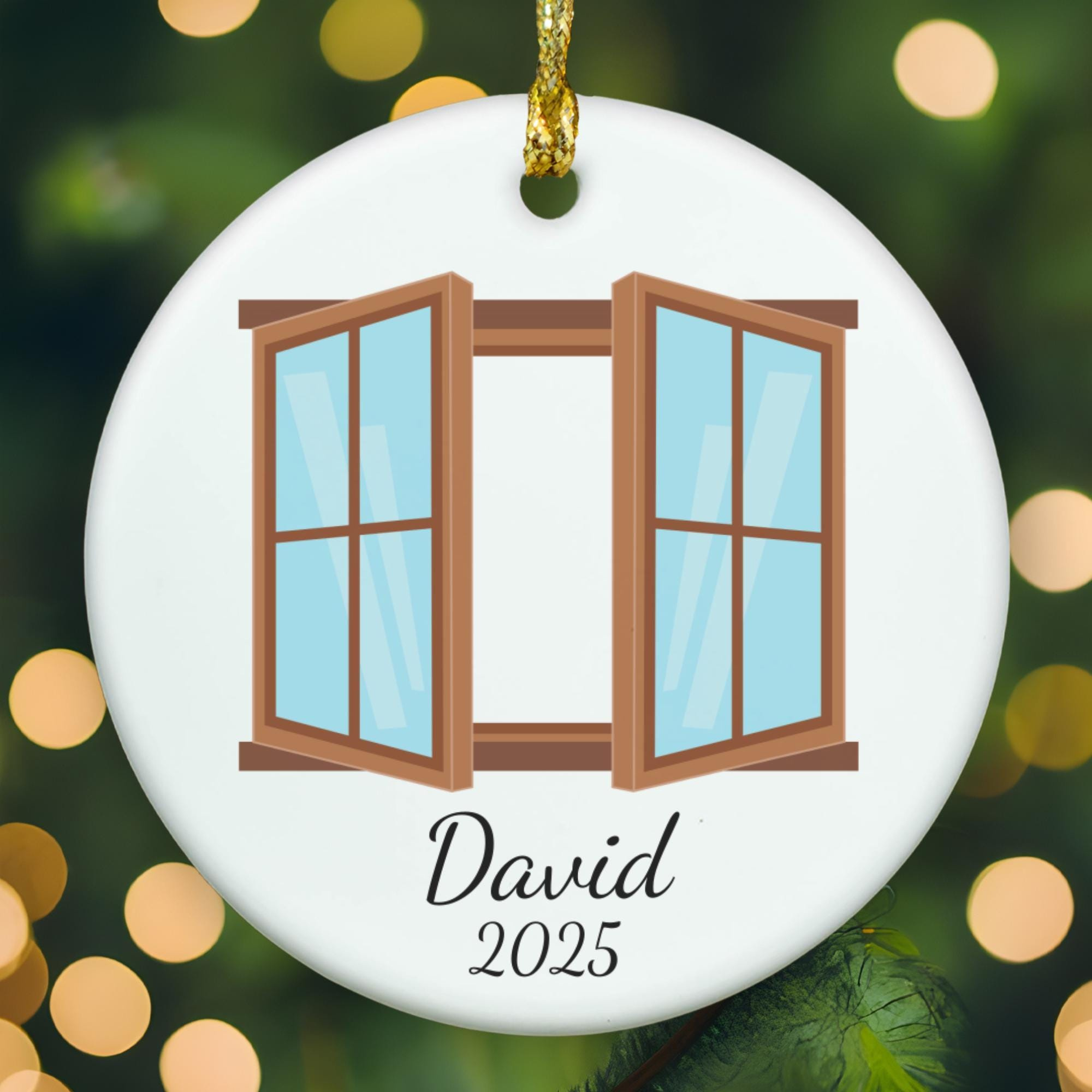 Personalized Window Christmas Ornament, Custom Holiday Window Ornament
