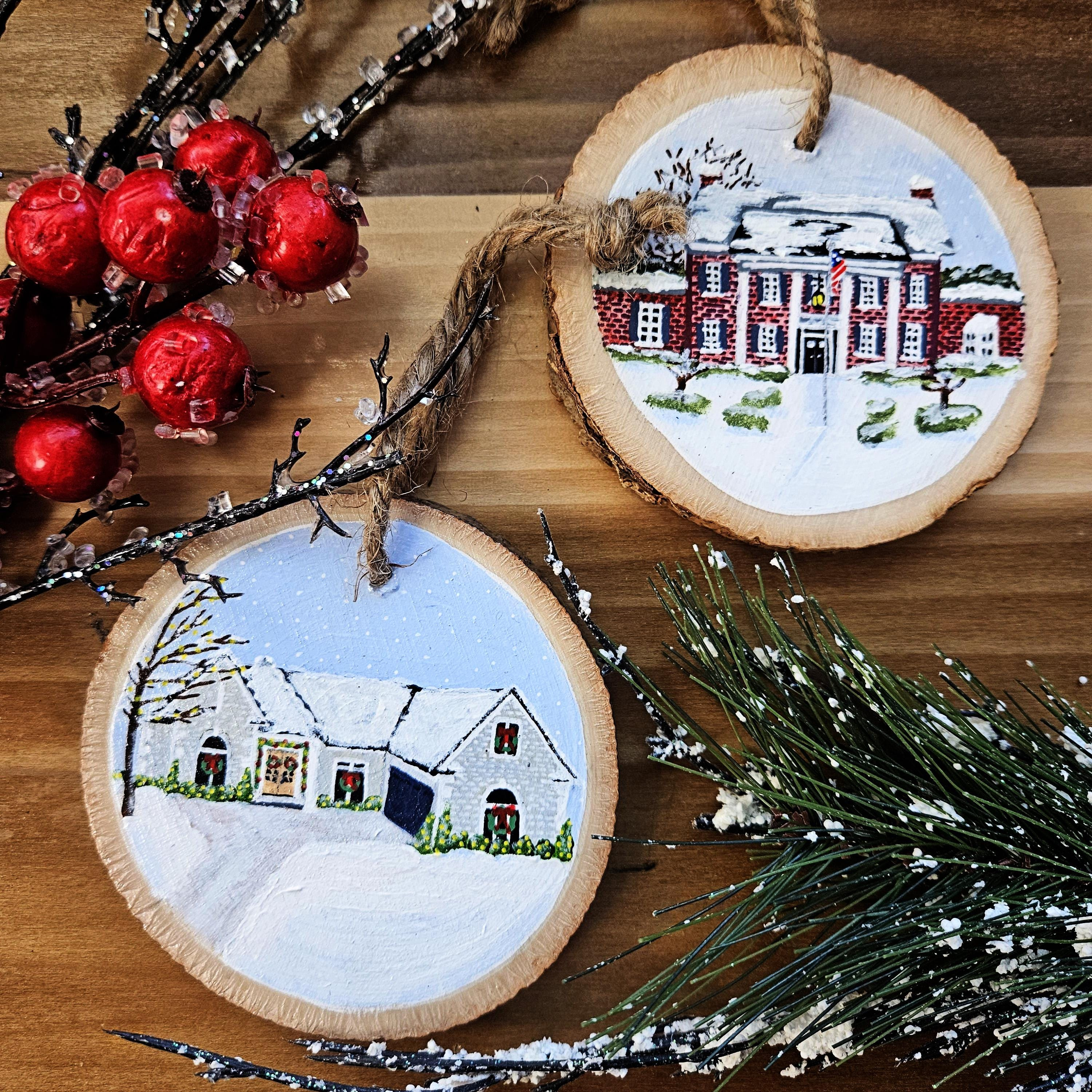 Custom House Portrait Ornament Personalized Hand-Painted Keepsake 3 - MeasureMason Custom House Portrait Ornament Personalized Hand-Painted Keepsake 3