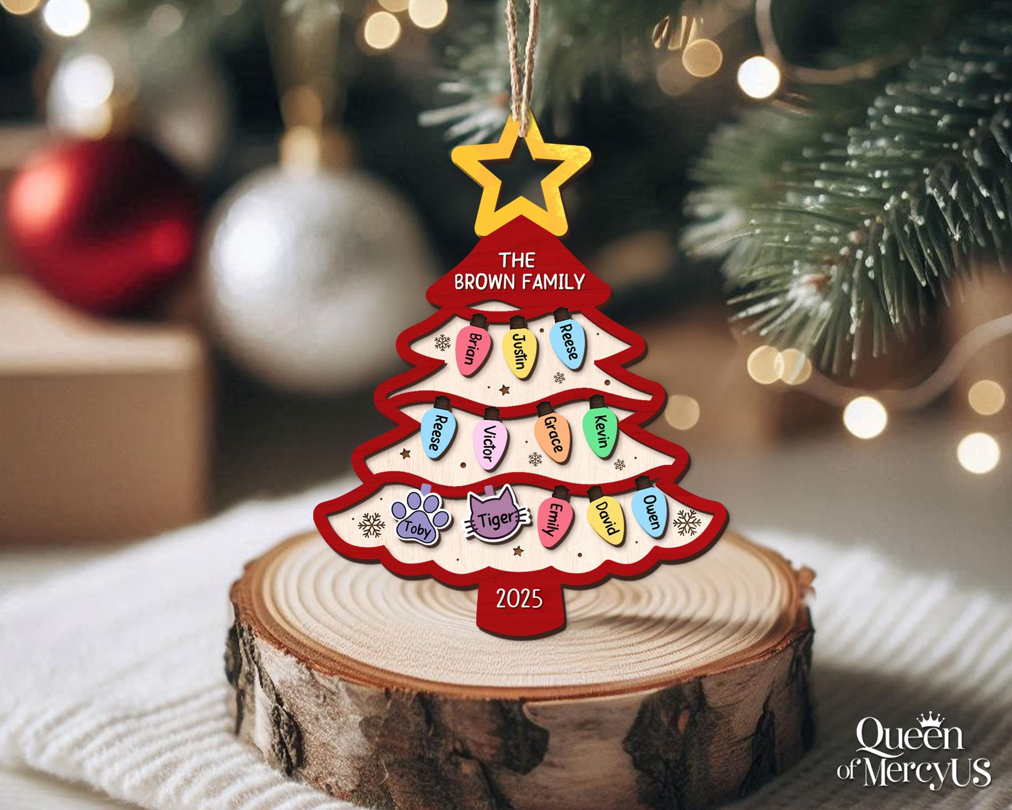 Personalized Family Tree Ornament 2025 Custom Family With Pet Christmas Ornament 4 - MeasureMason Personalized Family Tree Ornament 2025 Custom Family With Pet Christmas Ornament 4