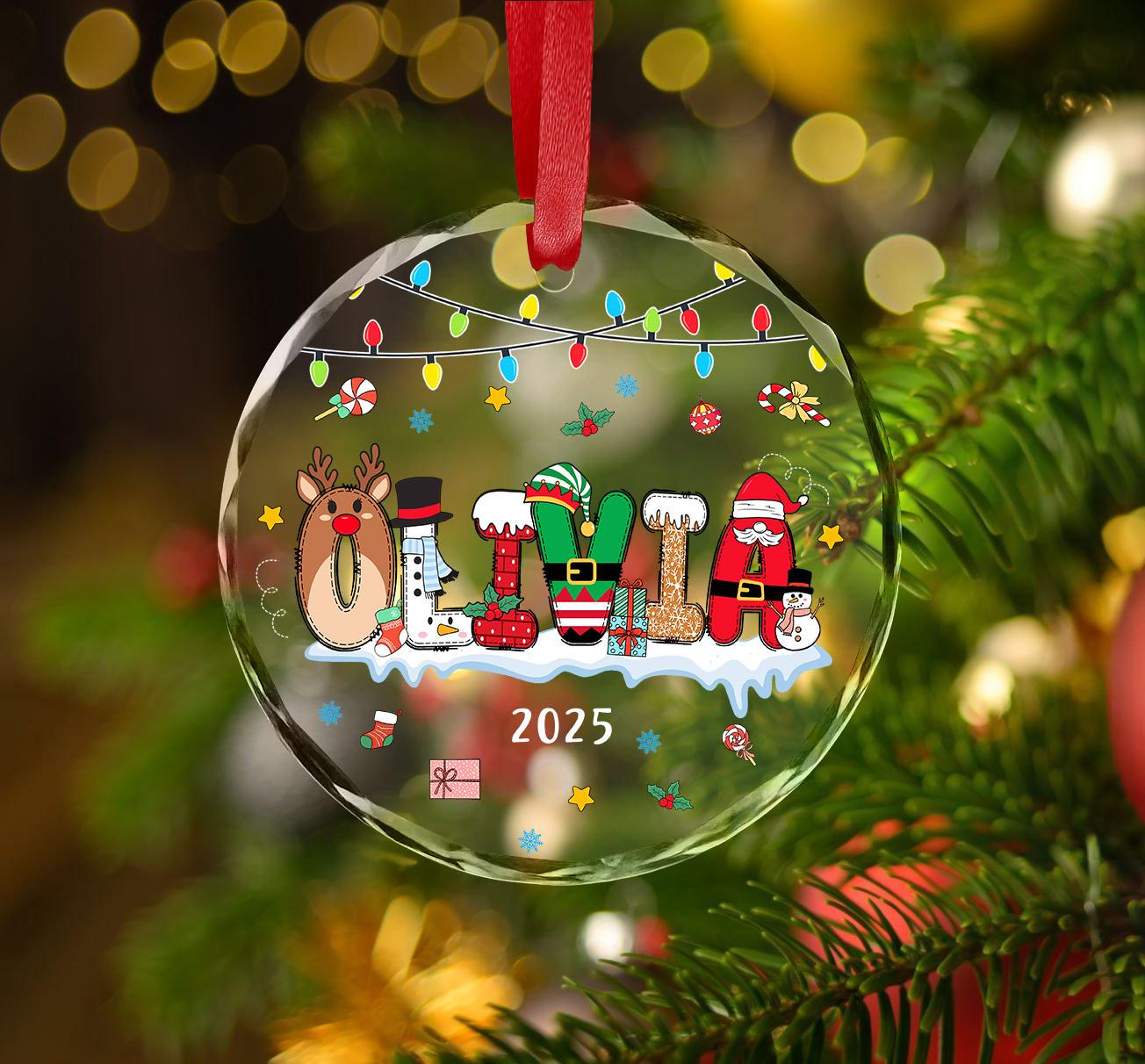 Personalized Letter Name Ornament, Initial Christmas Ornament 2026 Family Keepsake