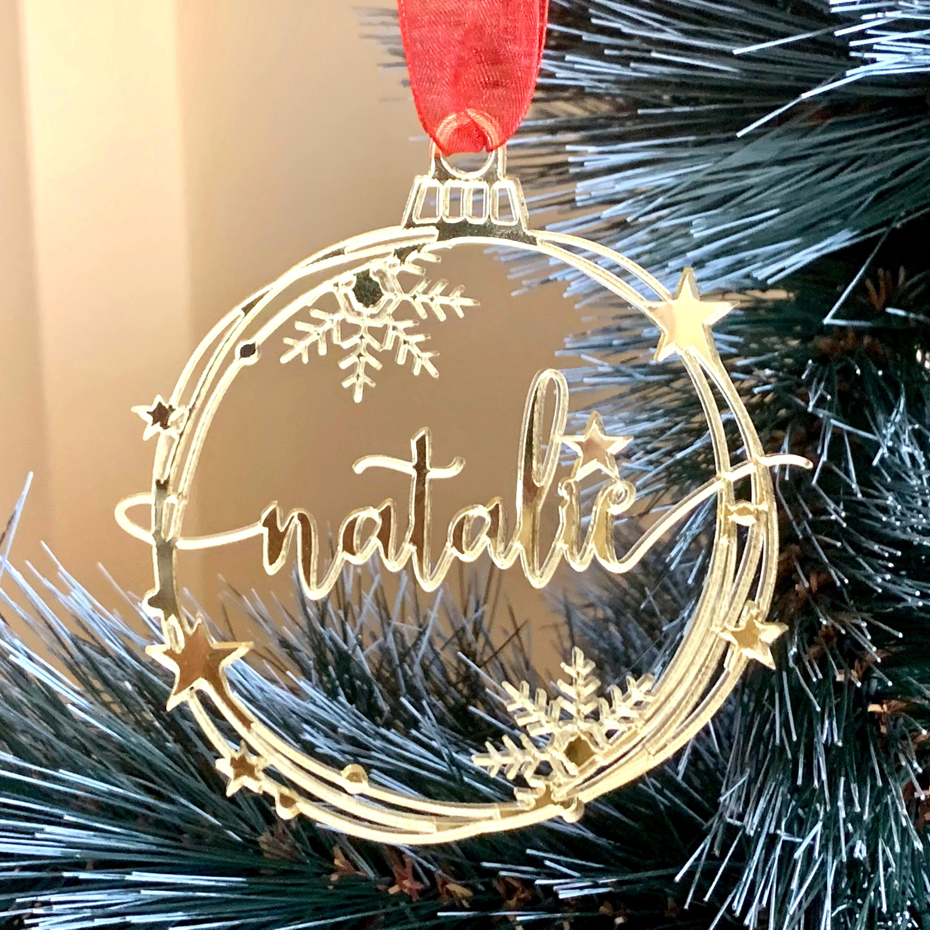 Personalized Christmas Ornament Custom Name Tree Bauble Holiday Keepsake Personalized Christmas Ornament Custom Name Tree Bauble Holiday Keepsake