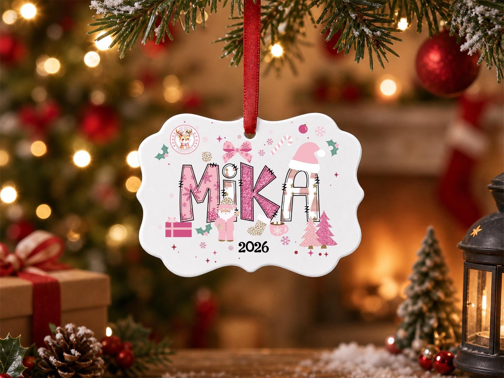 Personalized Name Christmas Ornament, Custom Ceramic Keepsake for Kids and Newborn 2025 2 - MeasureMason Personalized Name Christmas Ornament, Custom Ceramic Keepsake for Kids and Newborn 2025 2