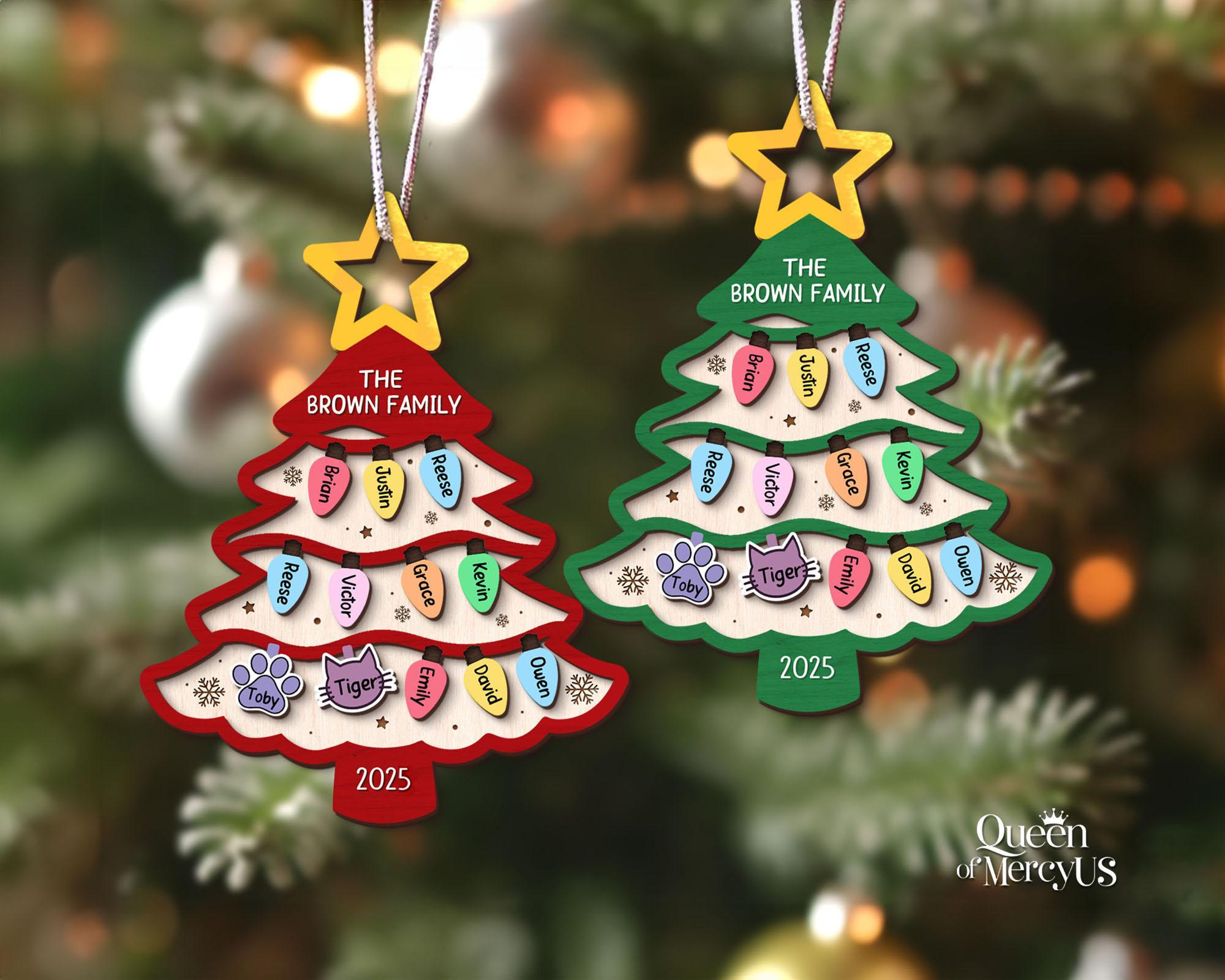 Personalized Family Tree Ornament 2025 Custom Family With Pet Christmas Ornament Personalized Family Tree Ornament 2025 Custom Family With Pet Christmas Ornament
