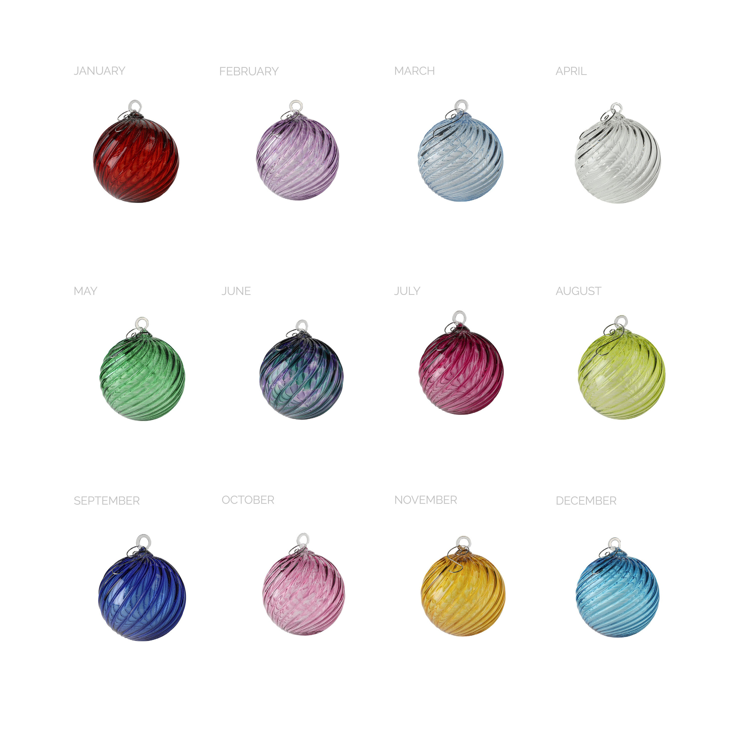 Birthstone Glass Ornament, Hand Blown Suncatcher, Colorful Hanging Gazing Ball