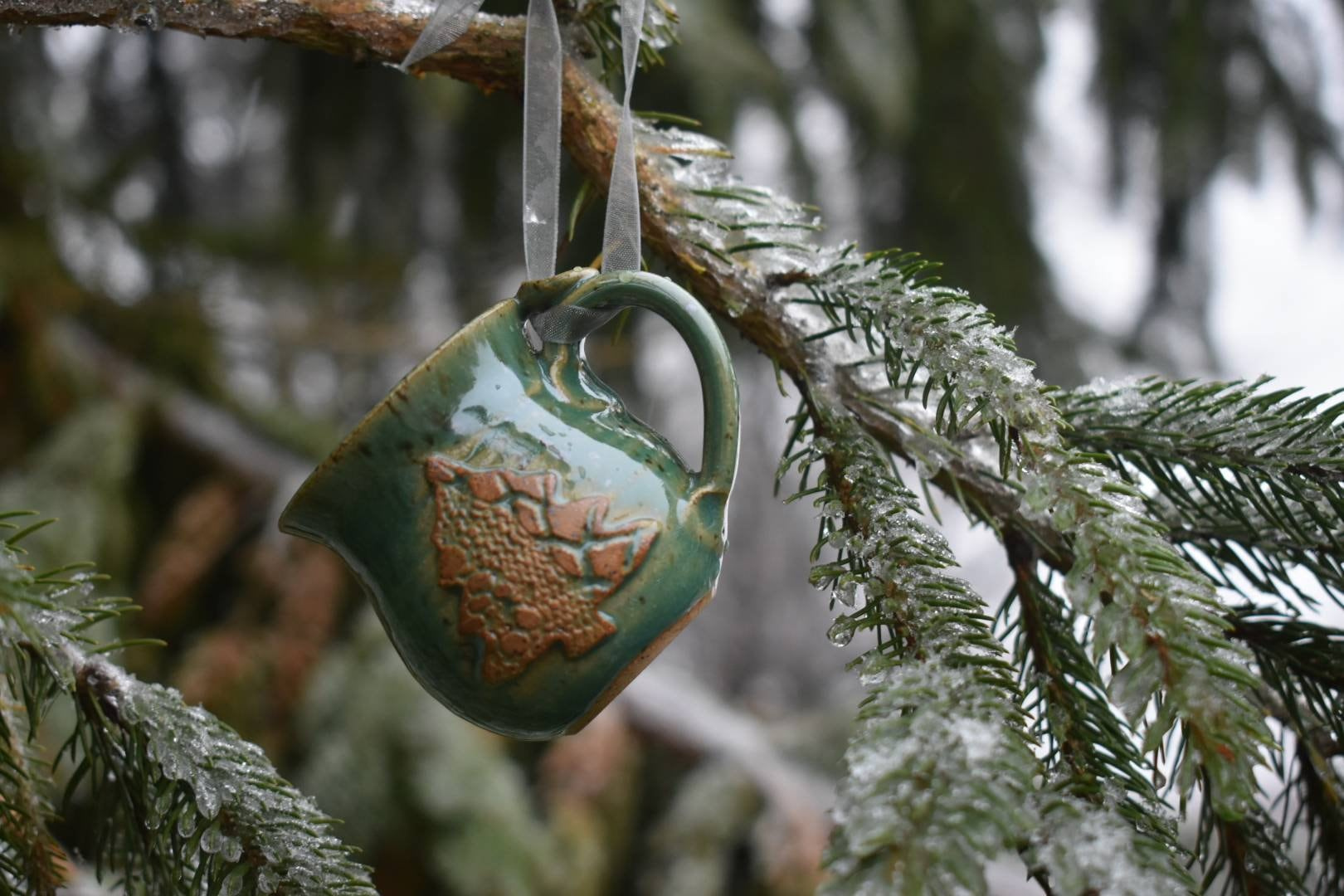 Mini Coffee Mug Christmas Ornament Ceramic Tea Cup Tree Decoration