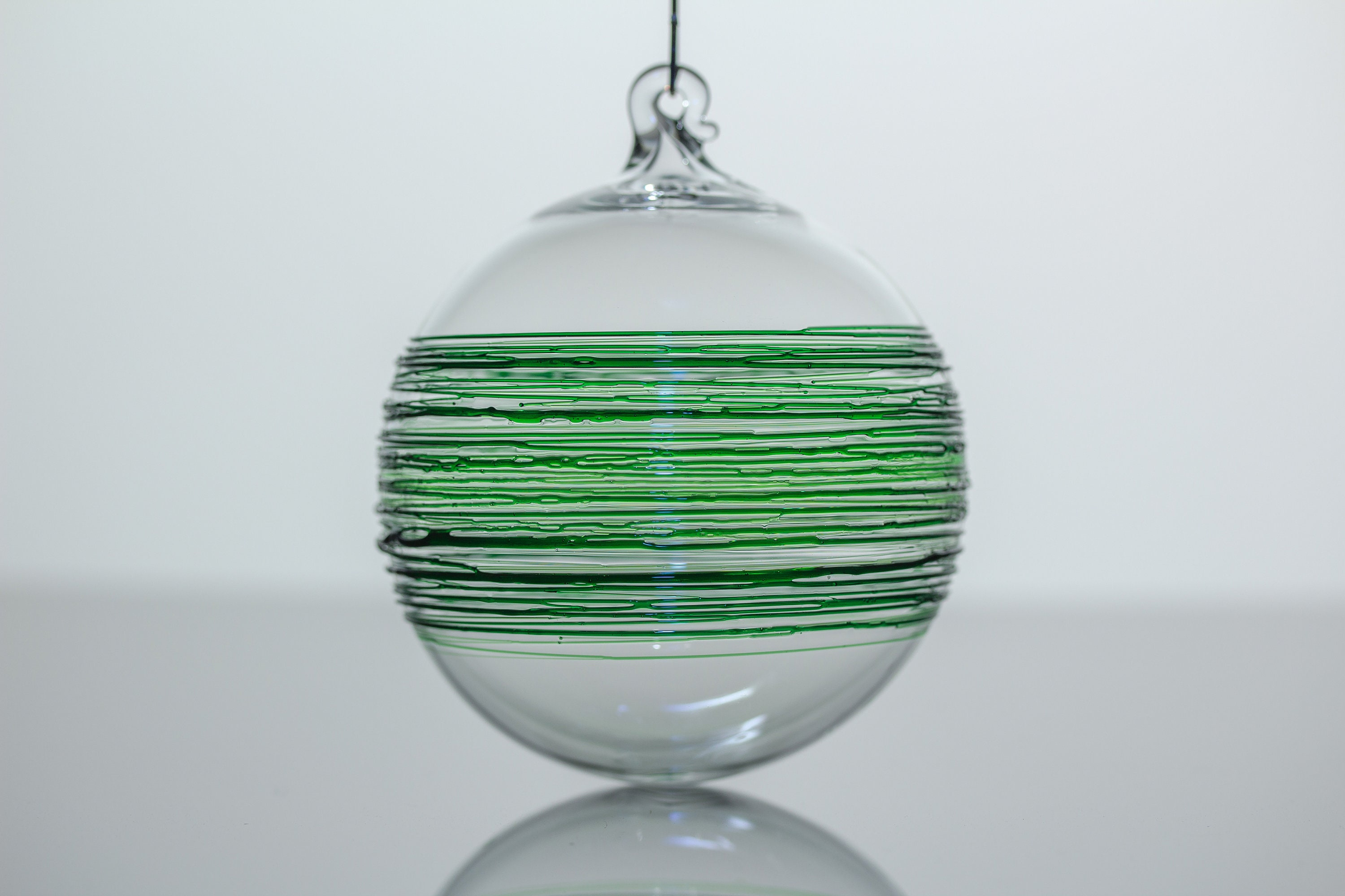 Emerald Green Hand Blown Glass Ornament, Christmas Tree Decor 1 - MeasureMason Emerald Green Hand Blown Glass Ornament, Christmas Tree Decor 1