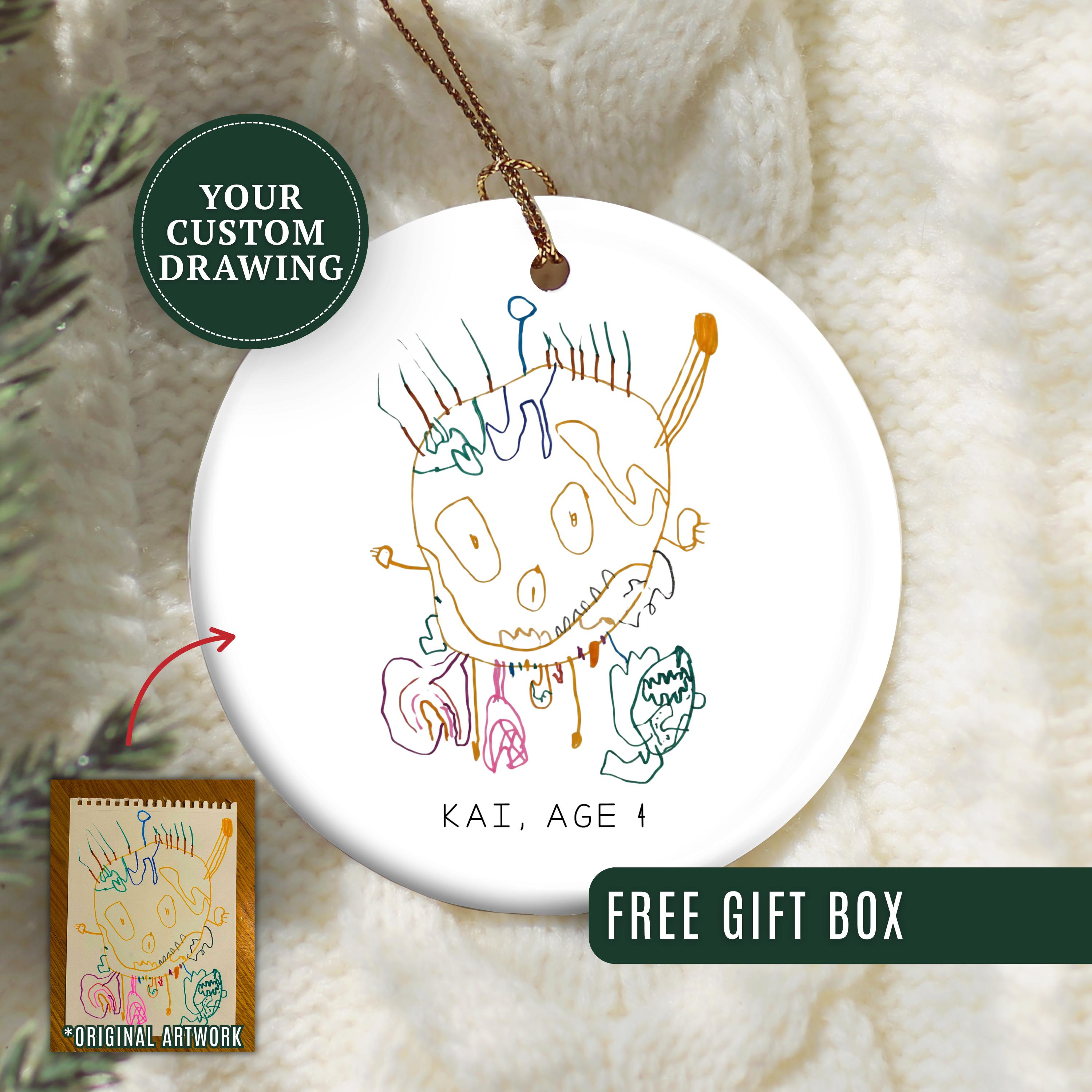 Custom Kids Art Christmas Ornament Personalized Artwork Keepsake